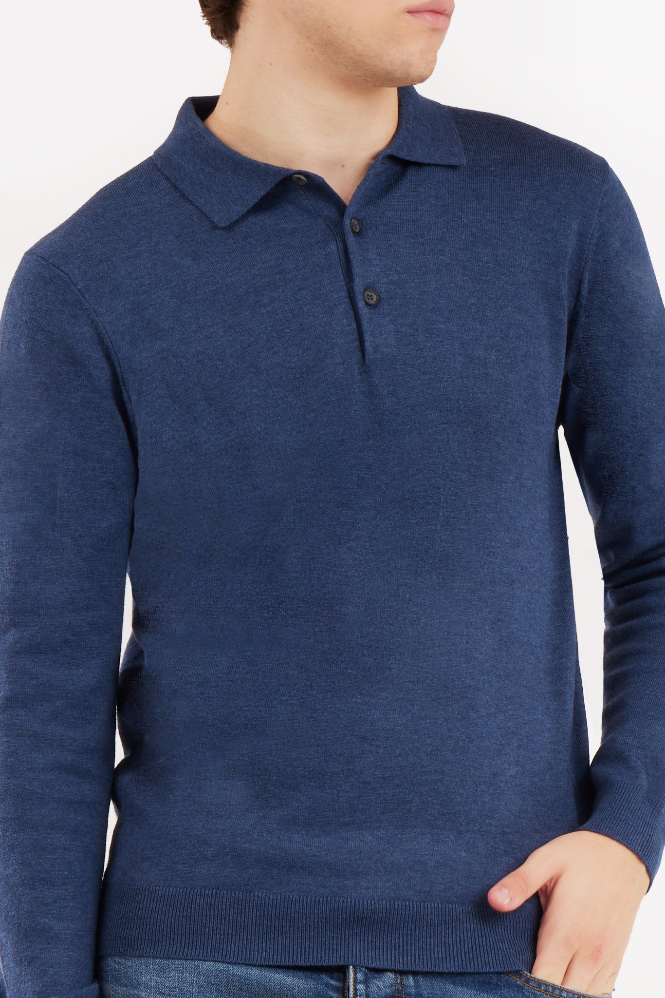 Polo in maglia misto lana