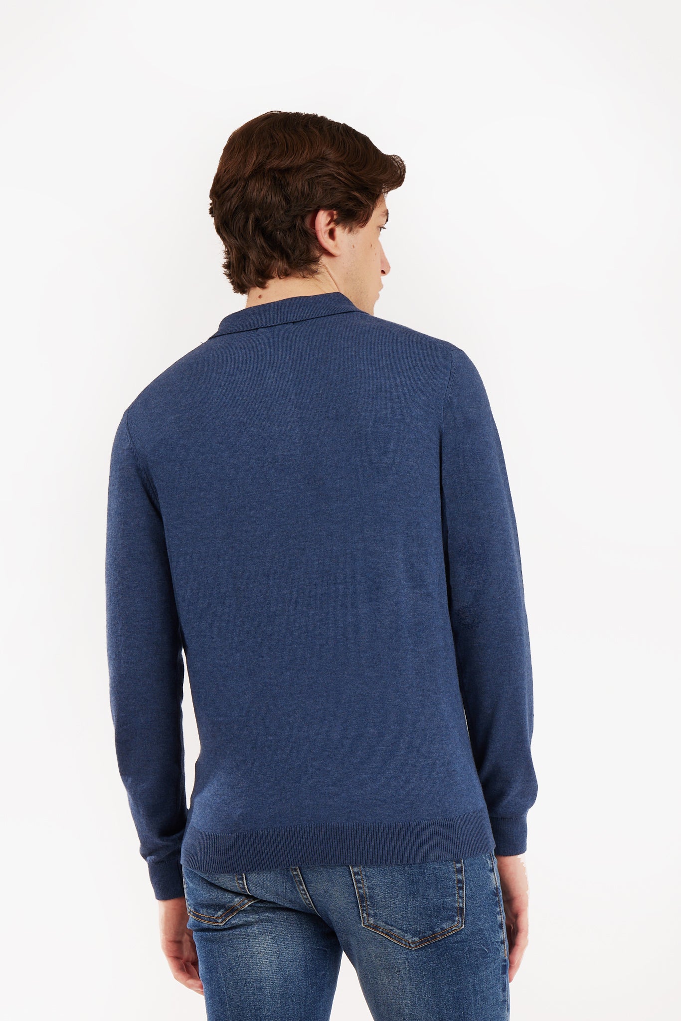 Polo in maglia misto lana
