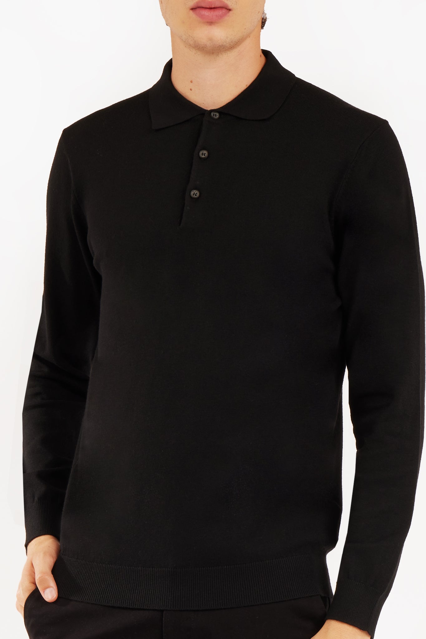 Polo in maglia misto lana