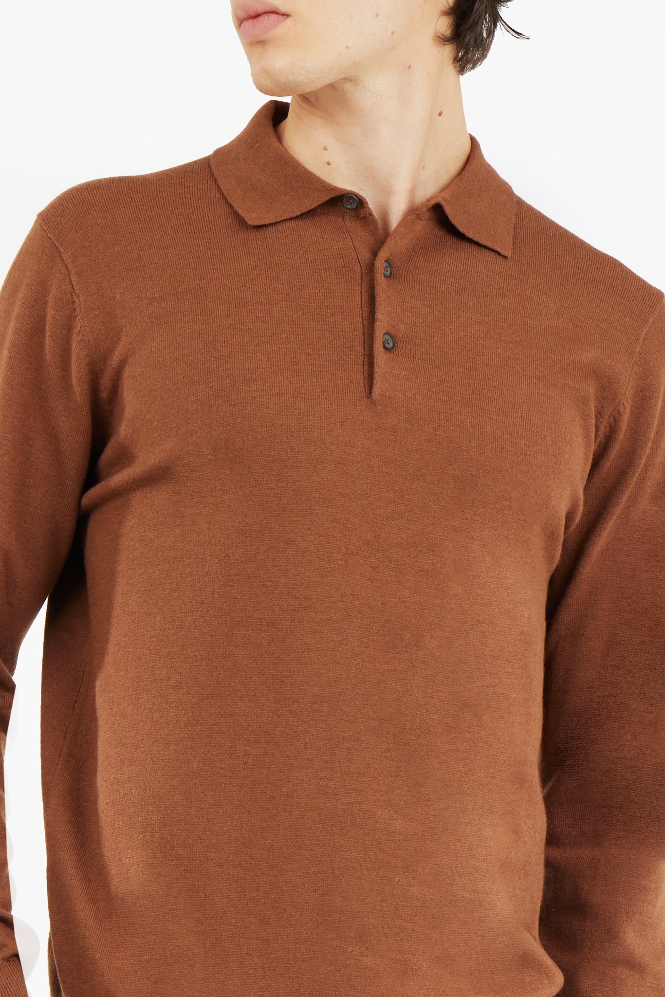 Polo in maglia misto lana