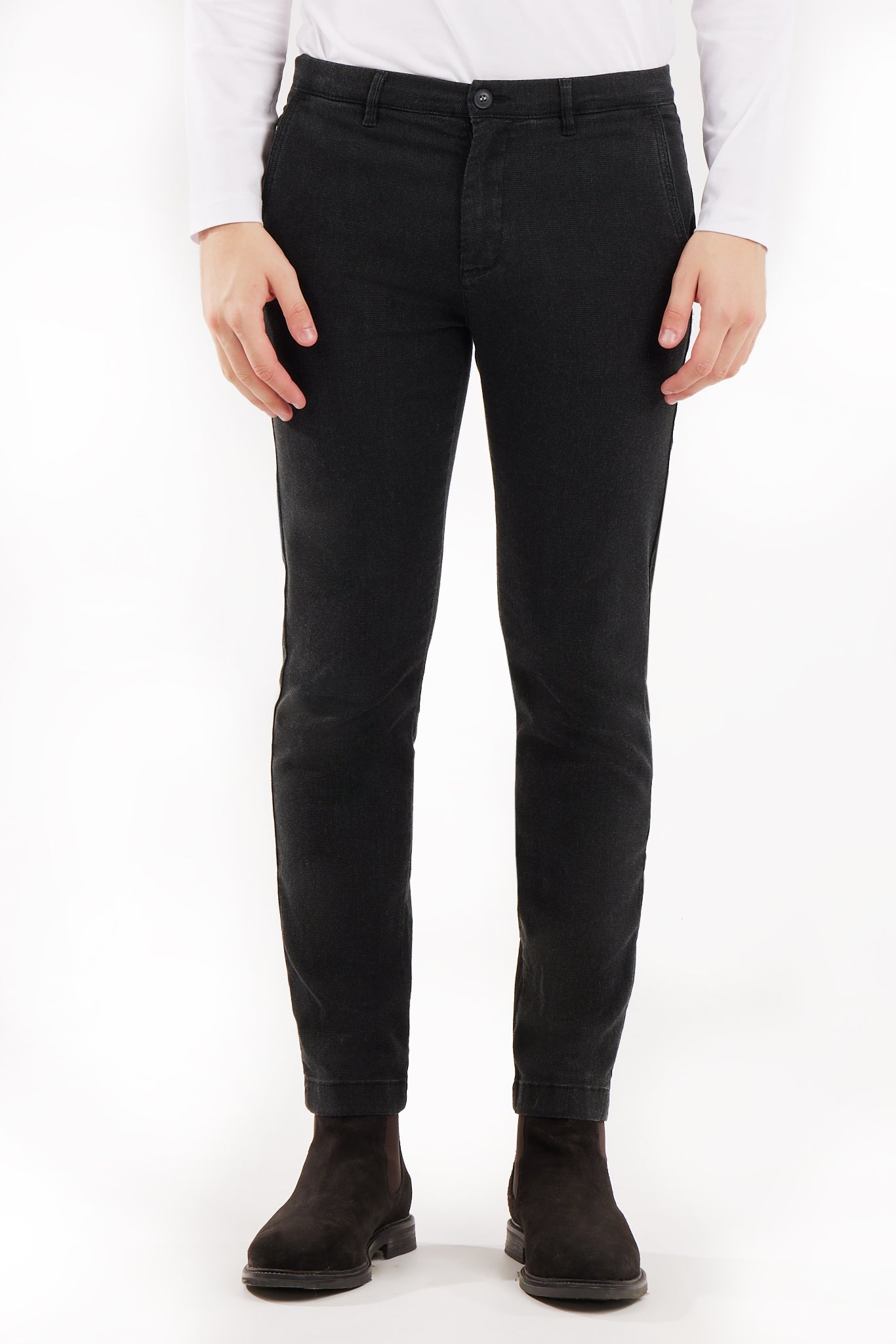 Pantaloni chinos slim fit tinto filo