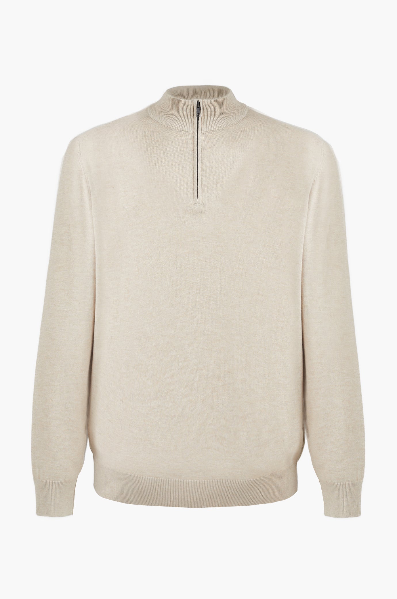 Pullover lupetto mezza zip