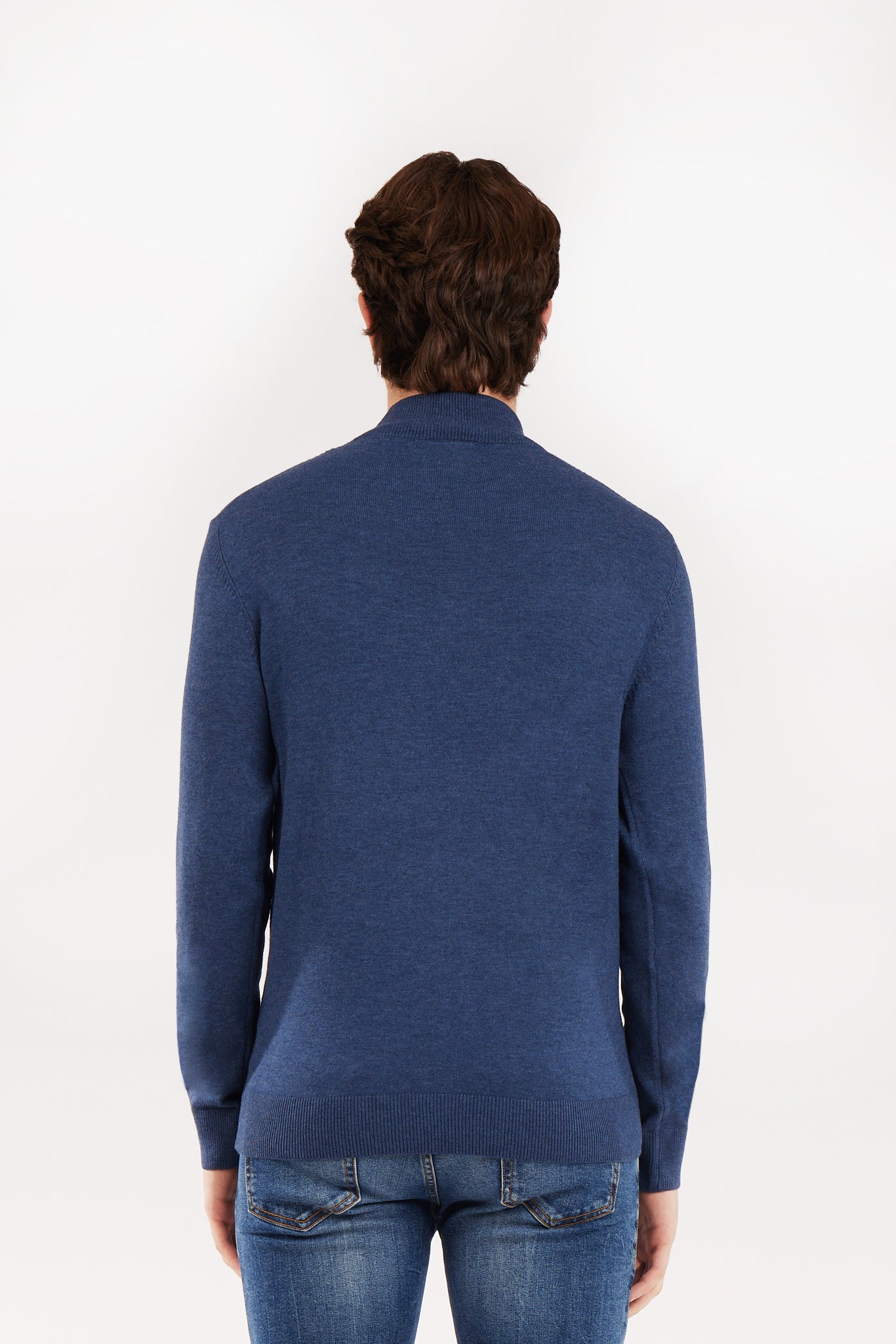 Pullover lupetto mezza zip