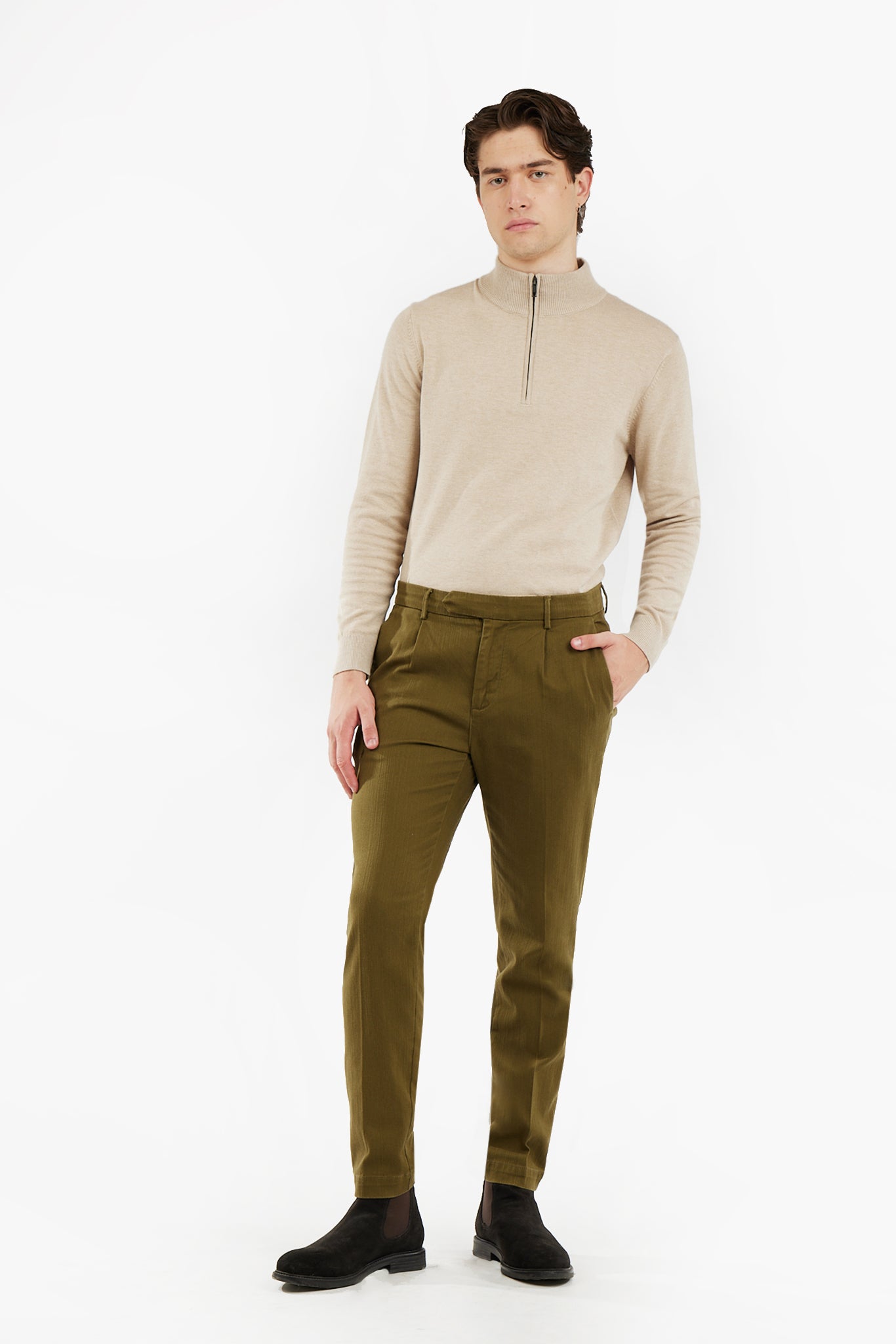 Pantaloni chinos regular fit twill