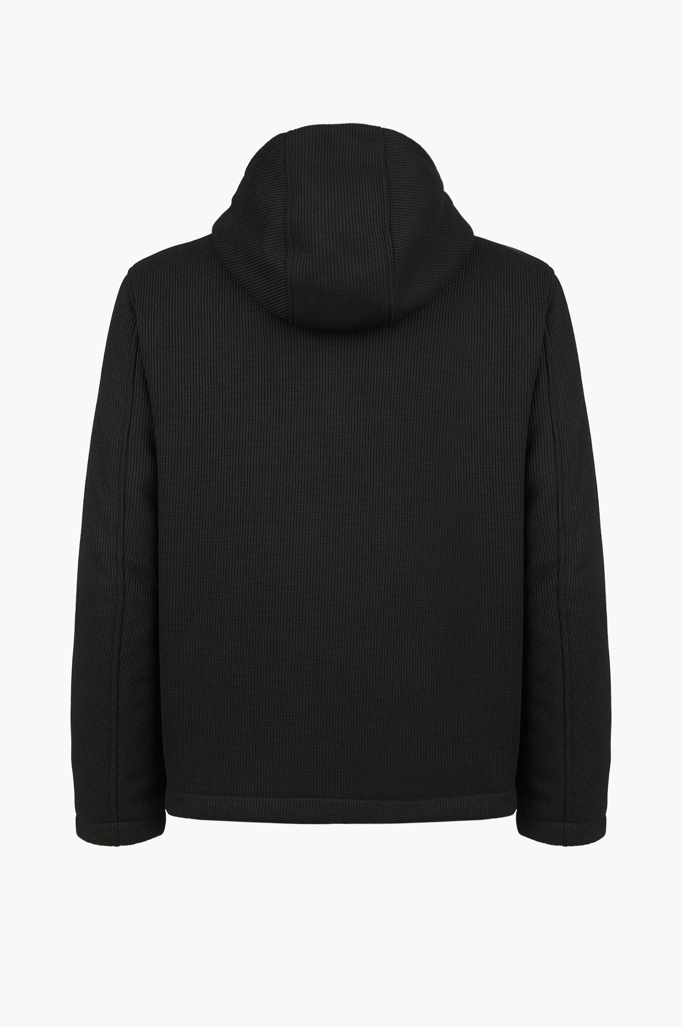 Giubbotto tecnico effetto maglia con cappuccio