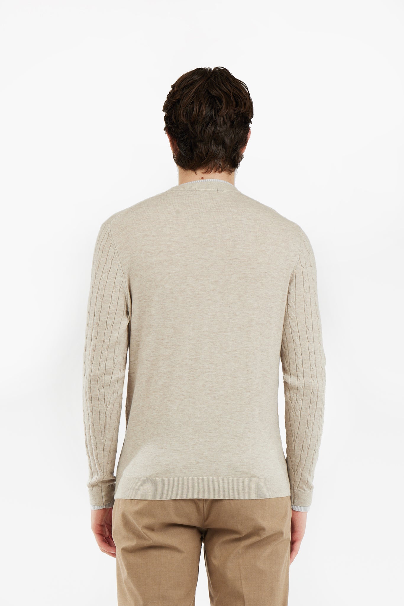 Pullover con trama intrecciata misto lana
