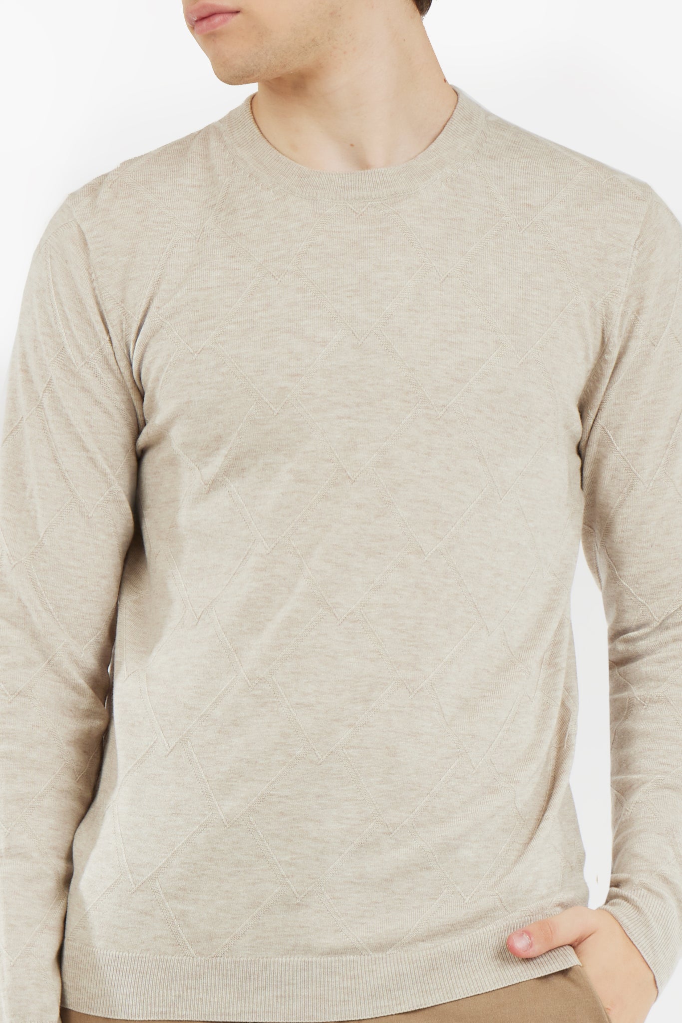 Pullover con trama misto lana