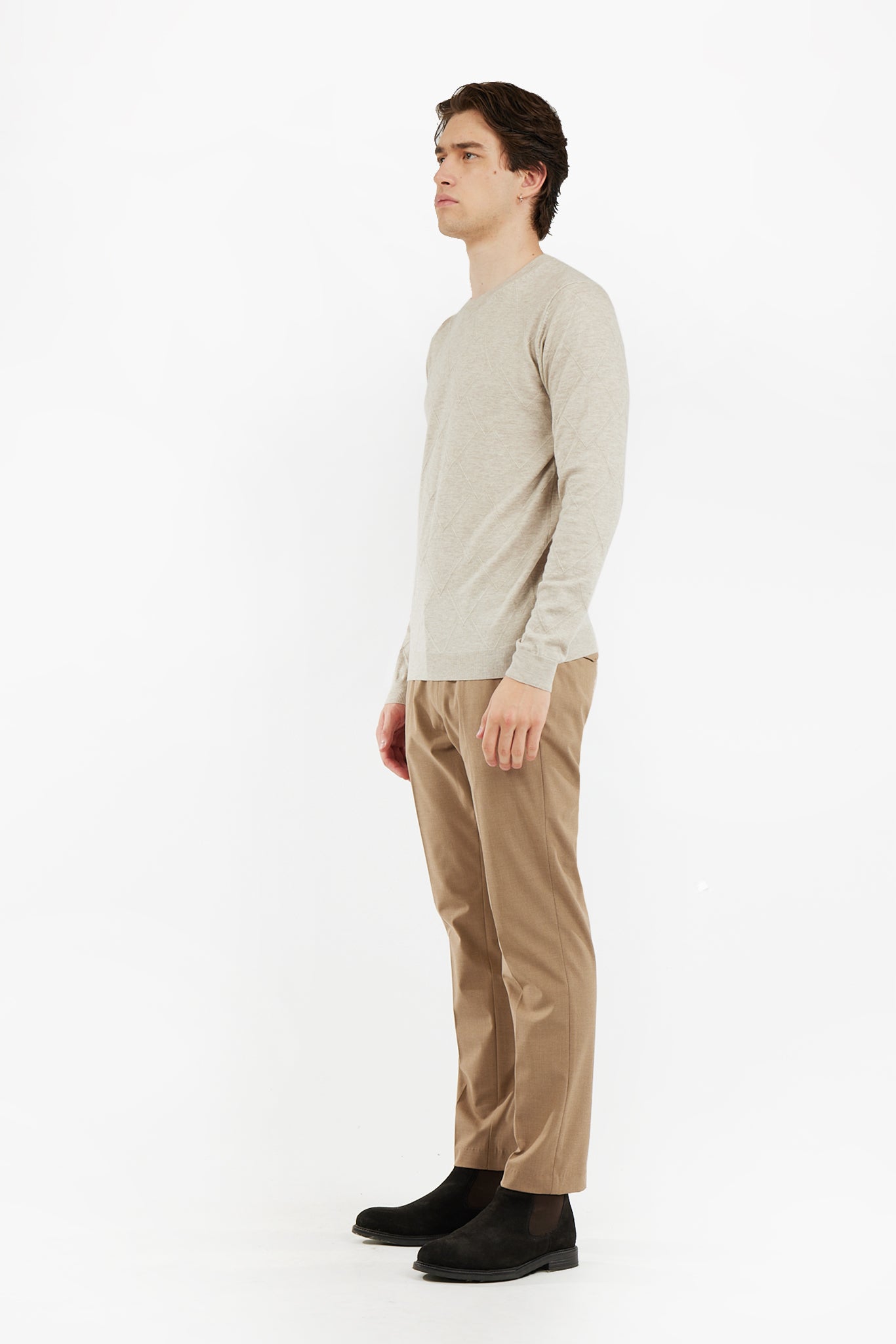 Pullover con trama misto lana