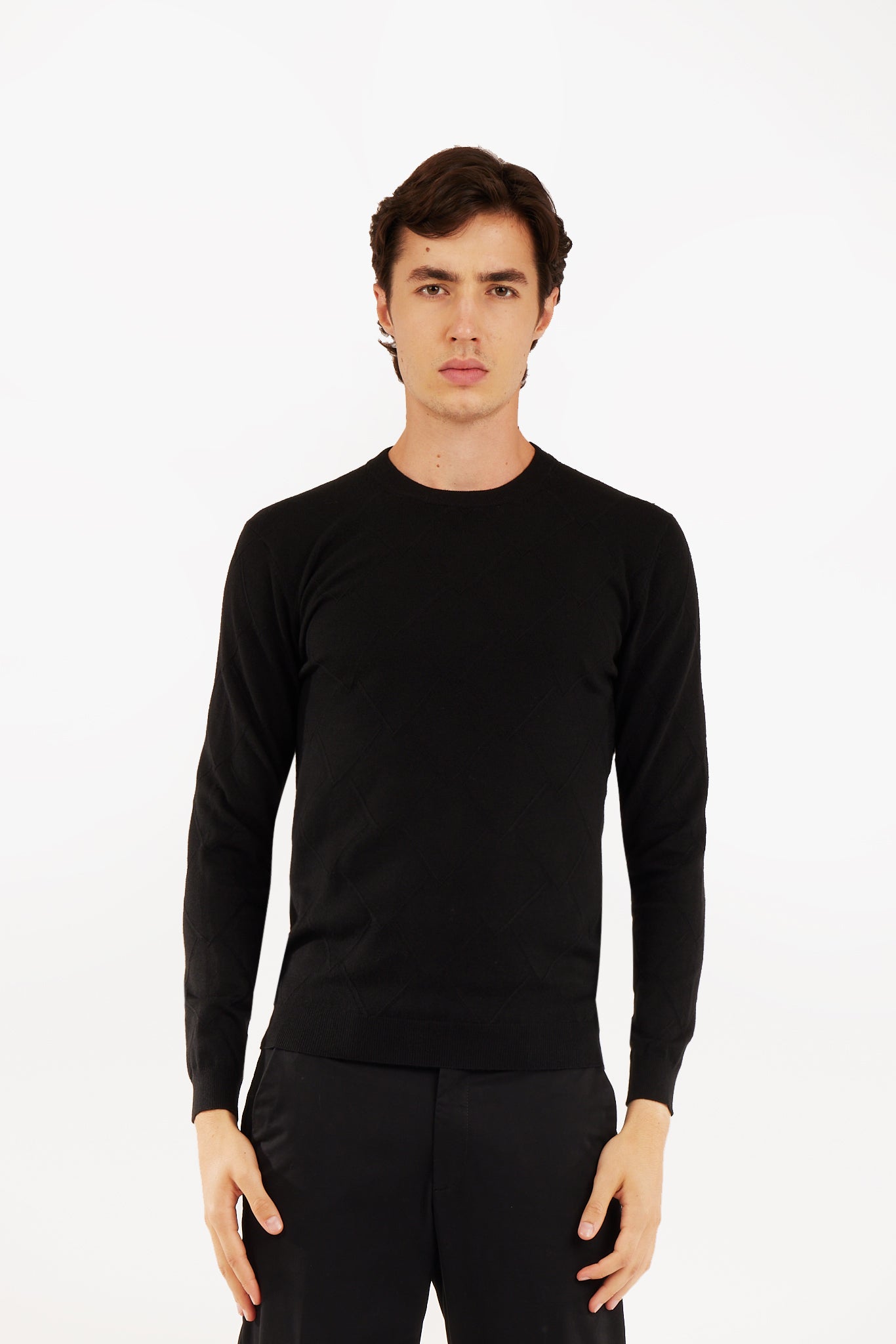 Pullover con trama misto lana