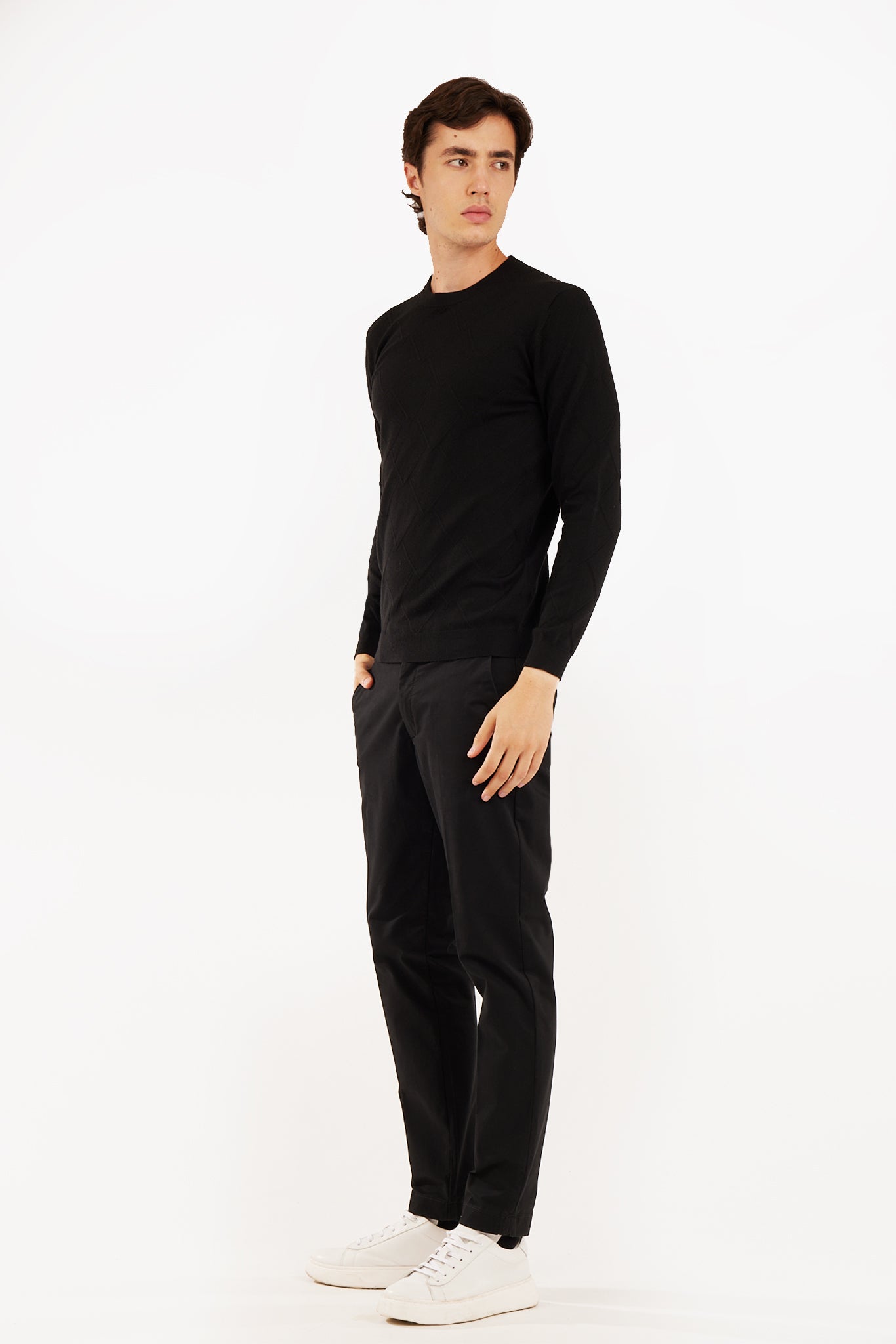 Pullover con trama misto lana