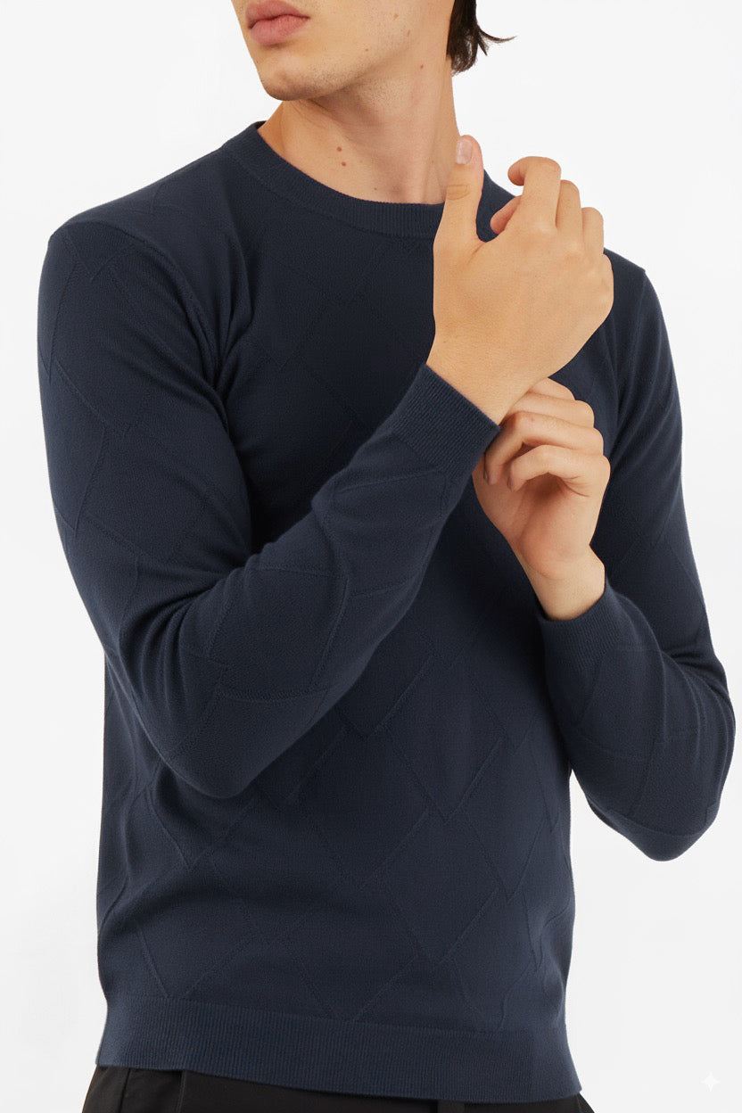 Pullover con trama misto lana
