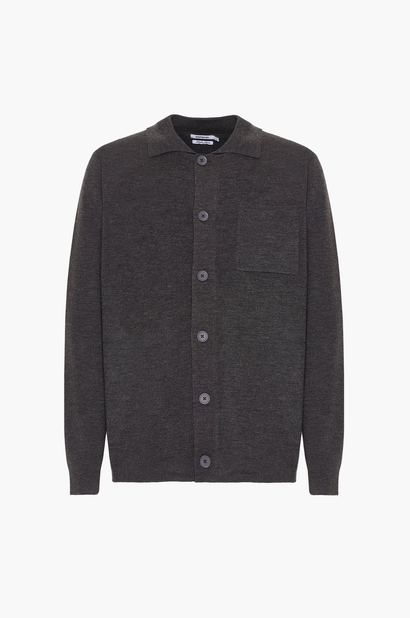 Cardigan collo camicia misto lana