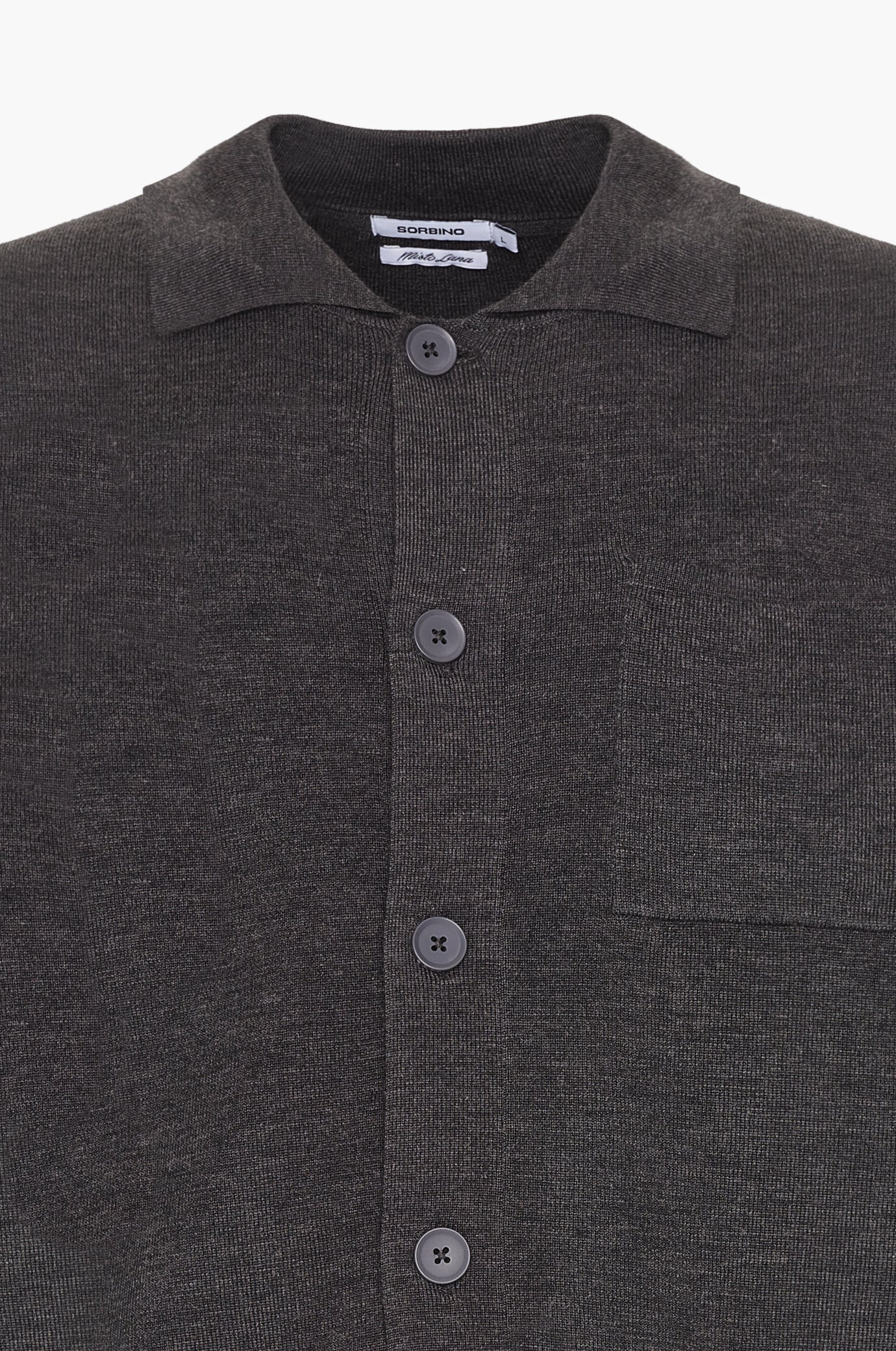 Cardigan collo camicia misto lana