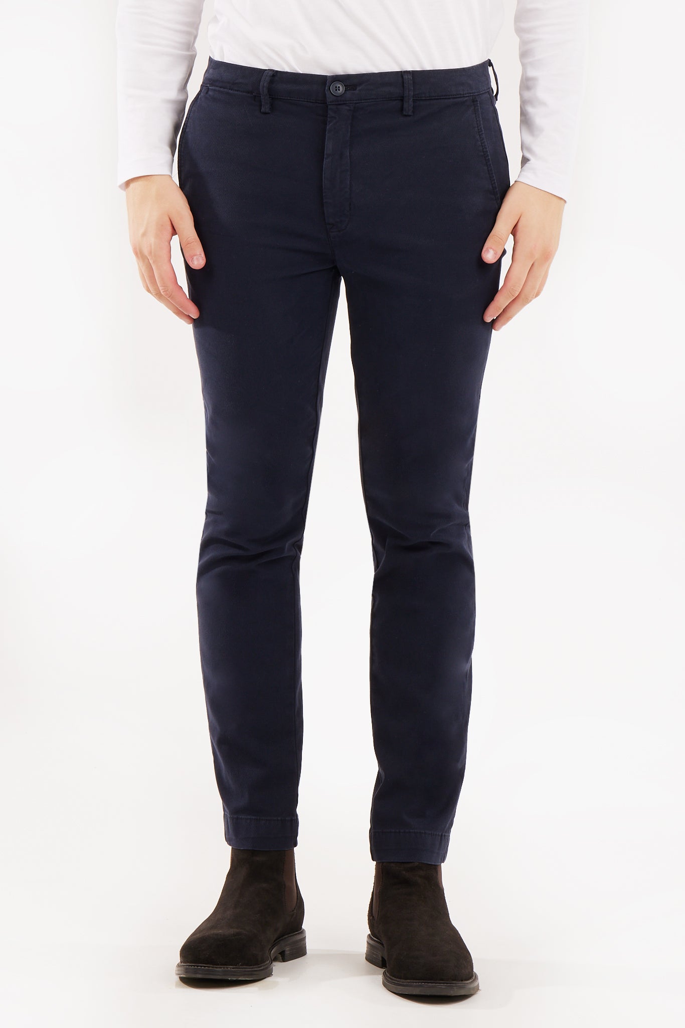 Pantaloni chinos slim fit dobby