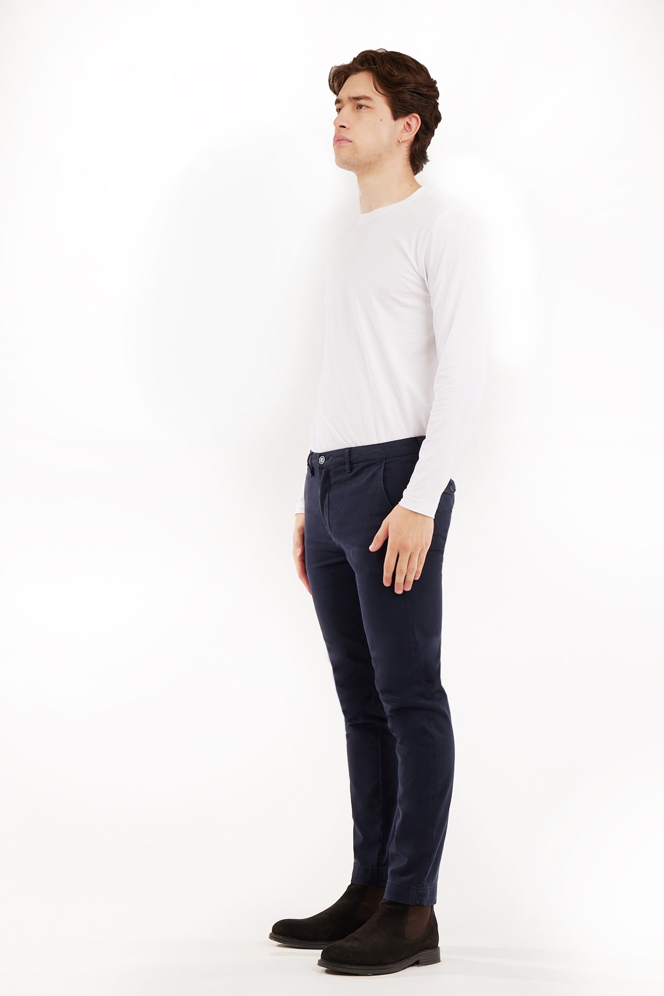 Pantaloni chinos slim fit dobby