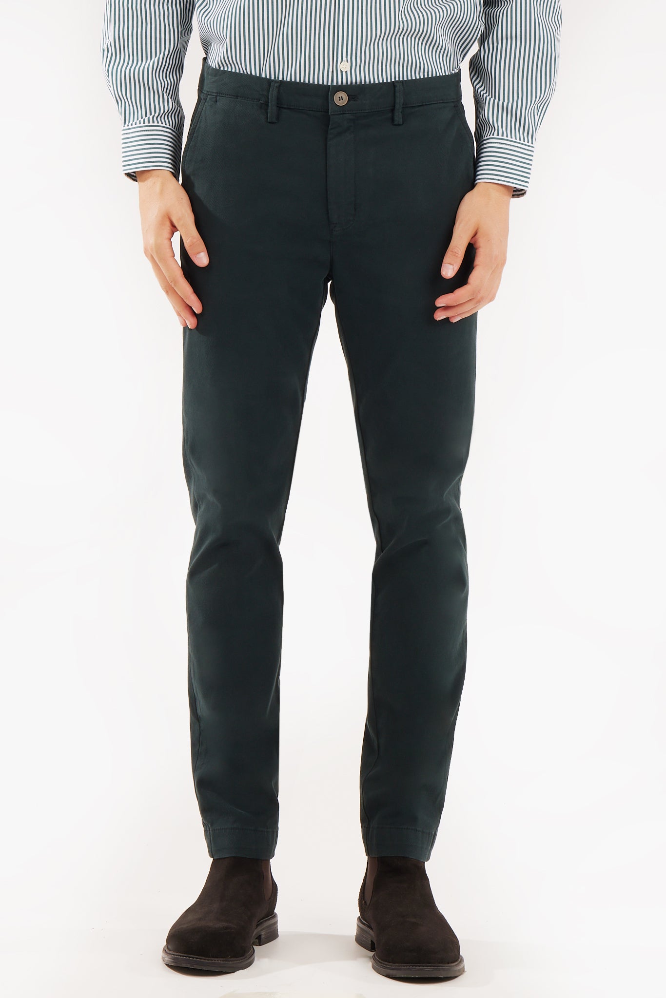 Pantaloni chinos slim fit dobby
