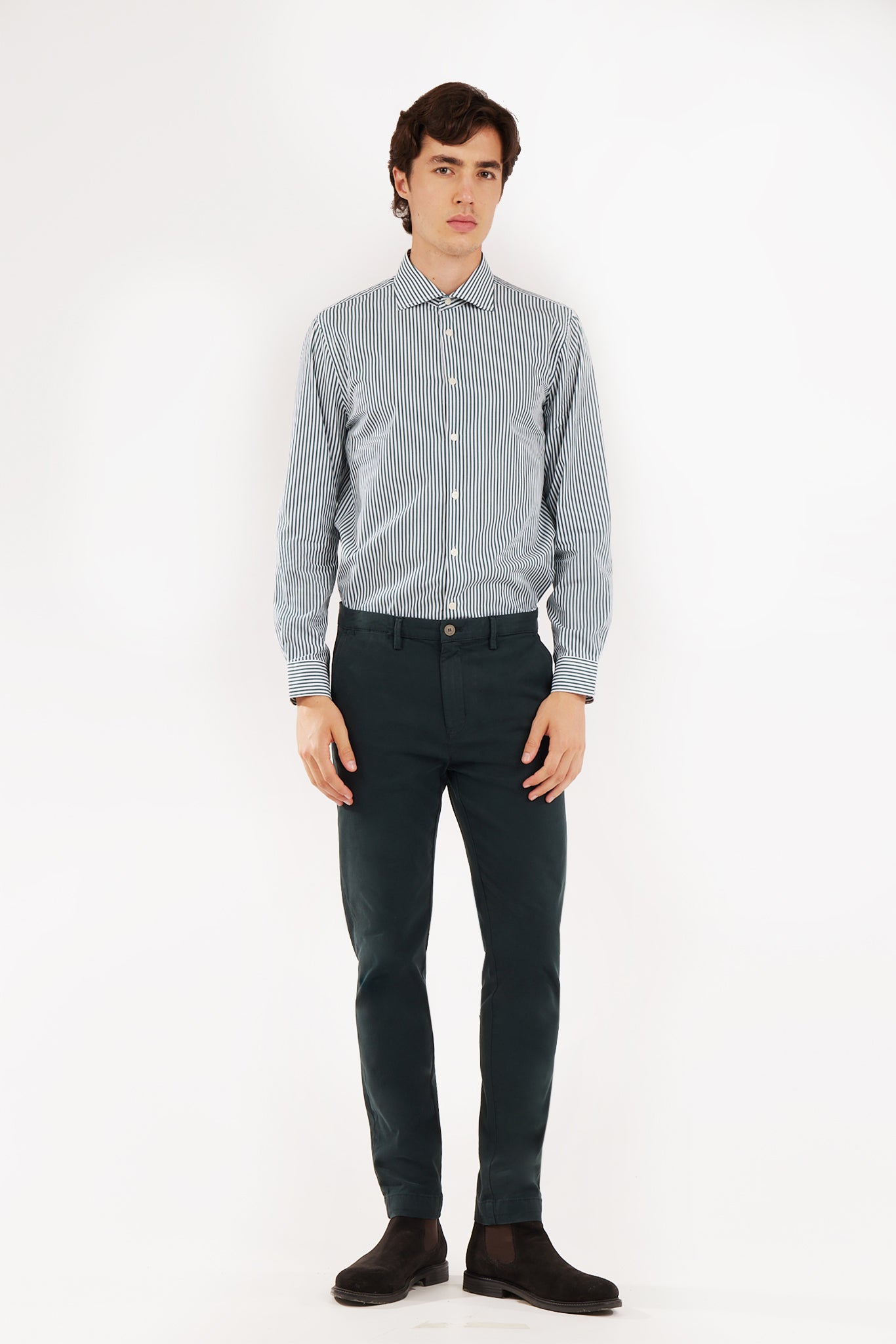Pantaloni chinos slim fit dobby