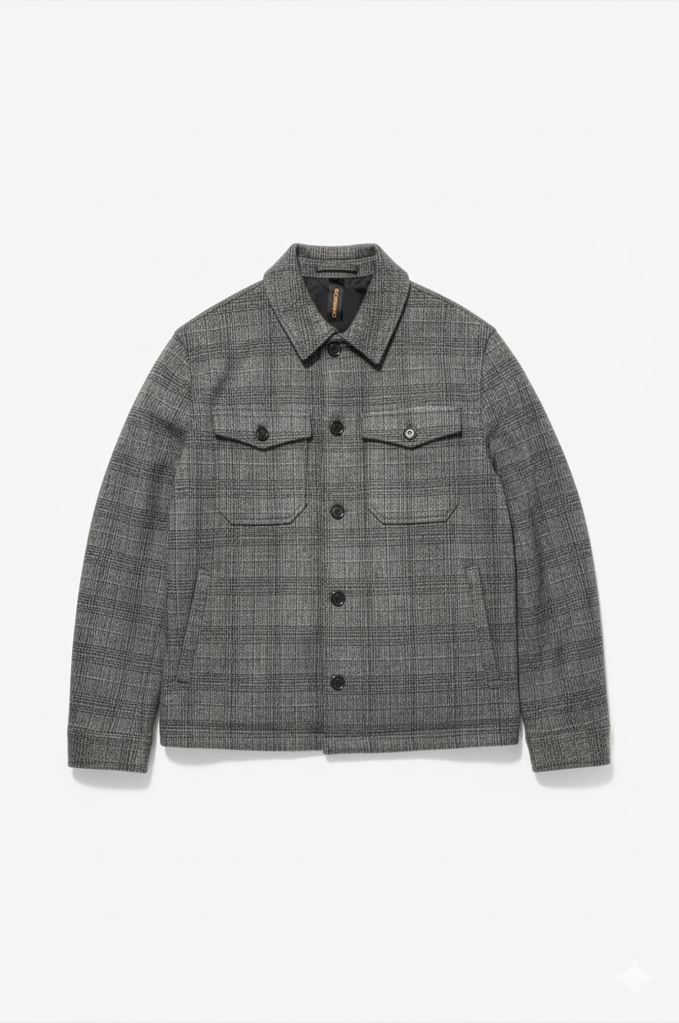 Giacca camicia misto lana a quadri