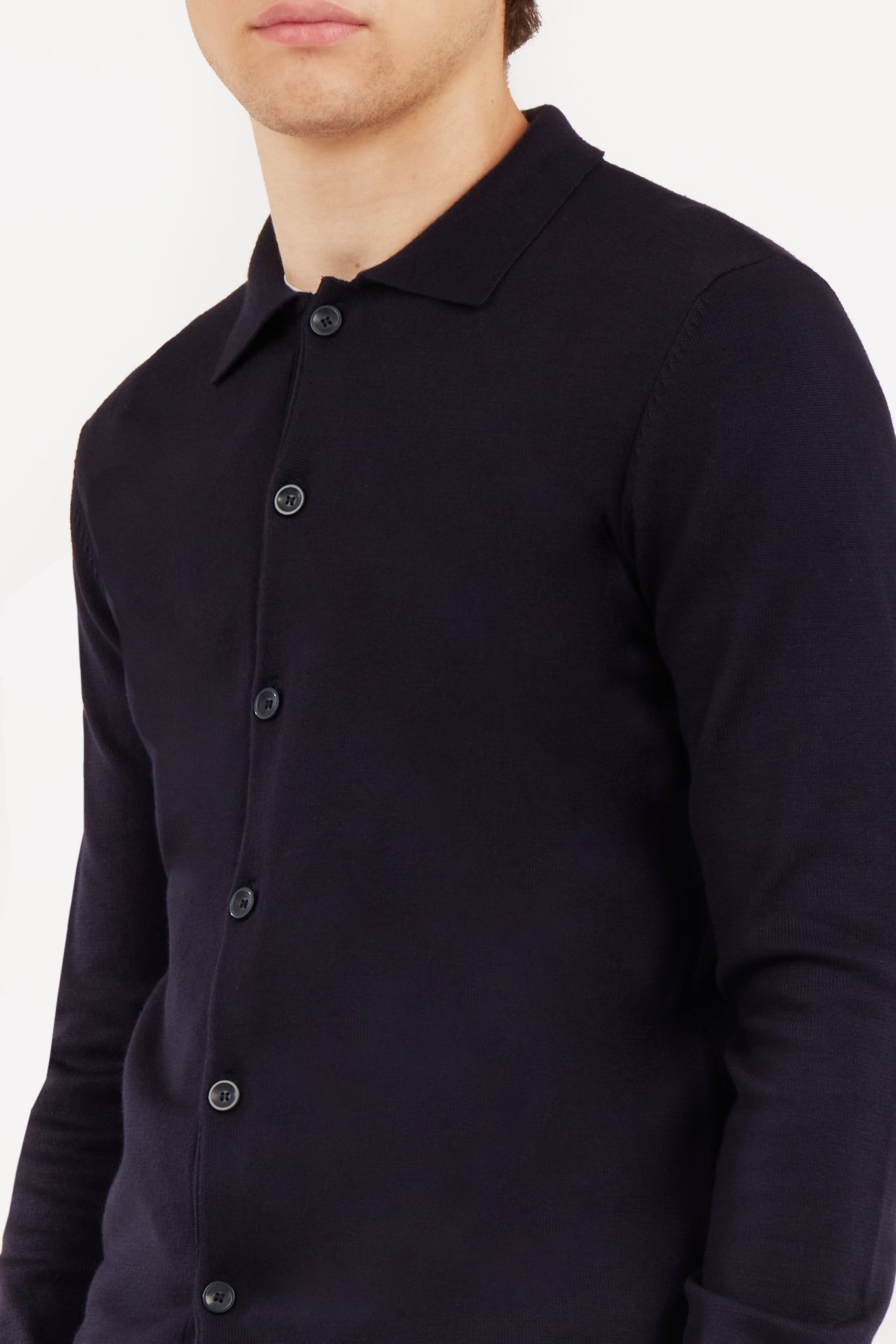 Cardigan collo camicia
