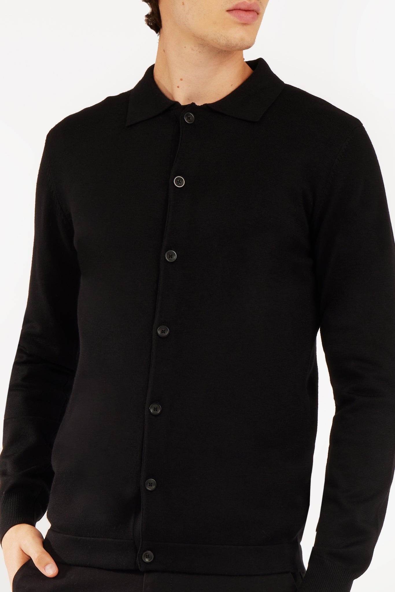 Cardigan collo camicia