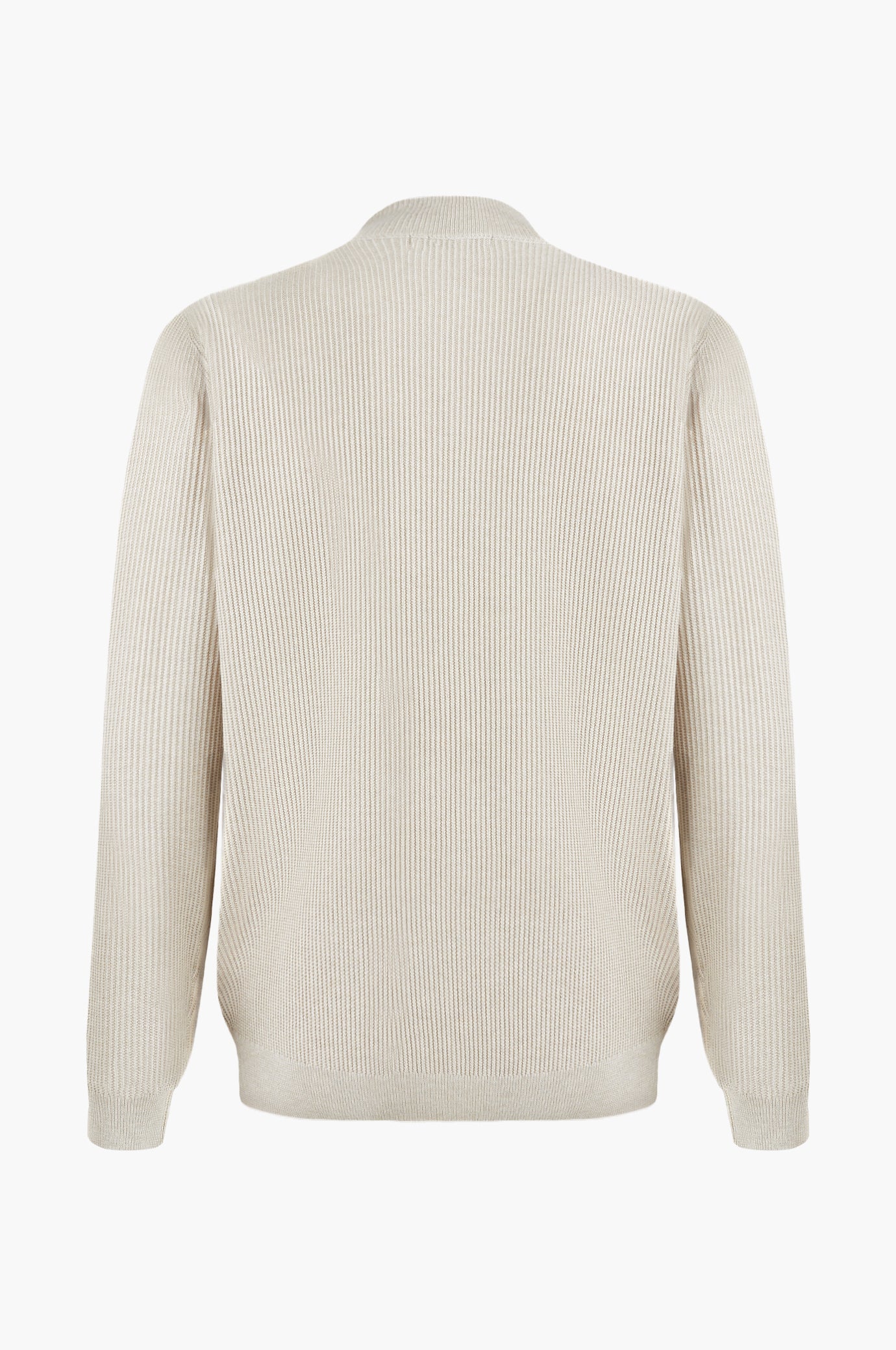 Pullover a coste mezza zip