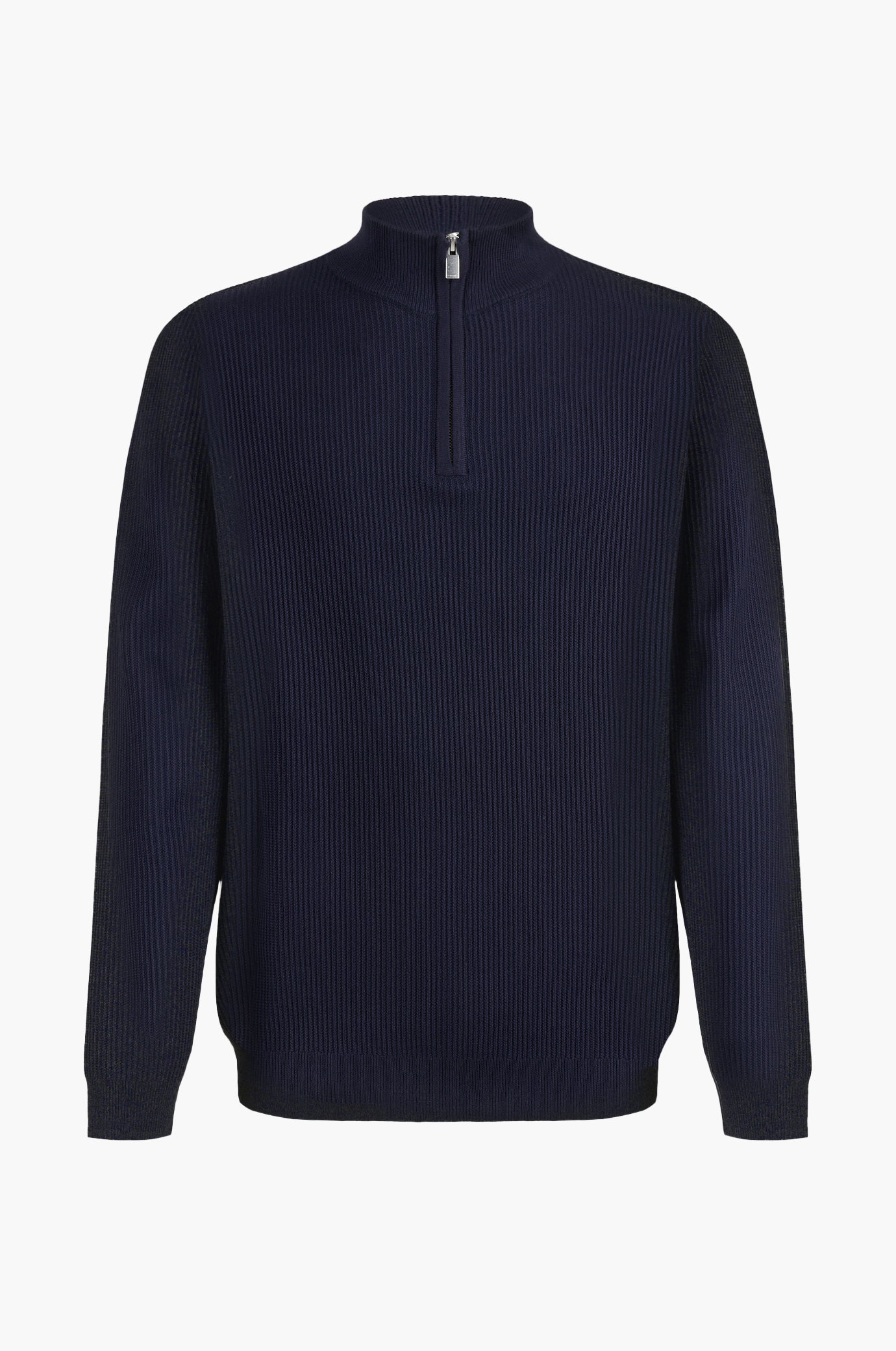 Pullover a coste mezza zip