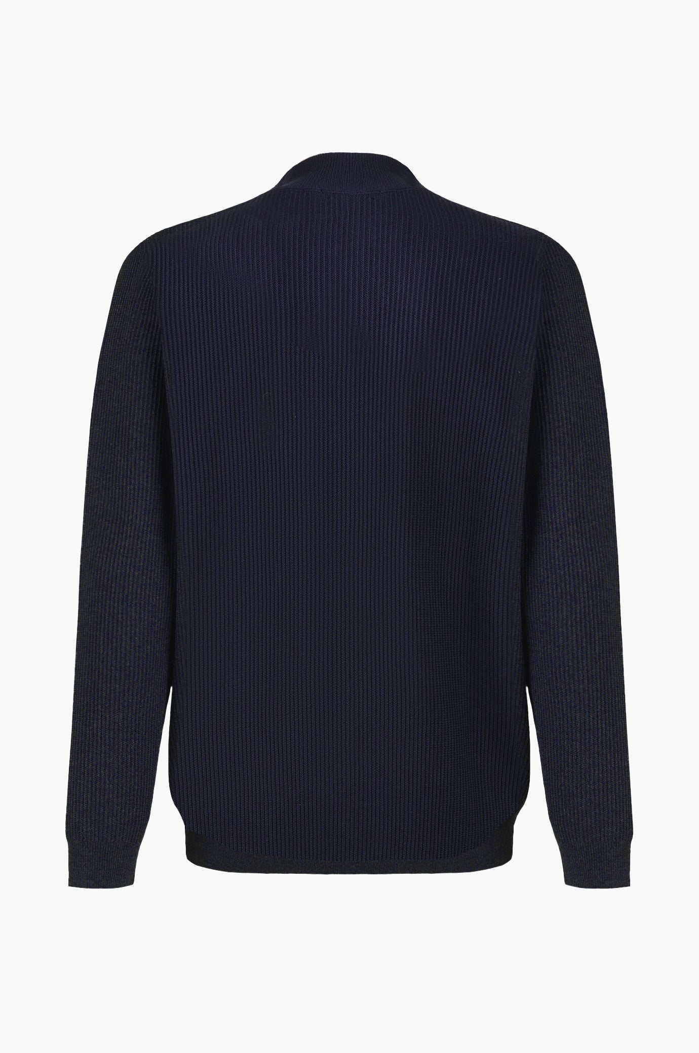 Pullover a coste mezza zip