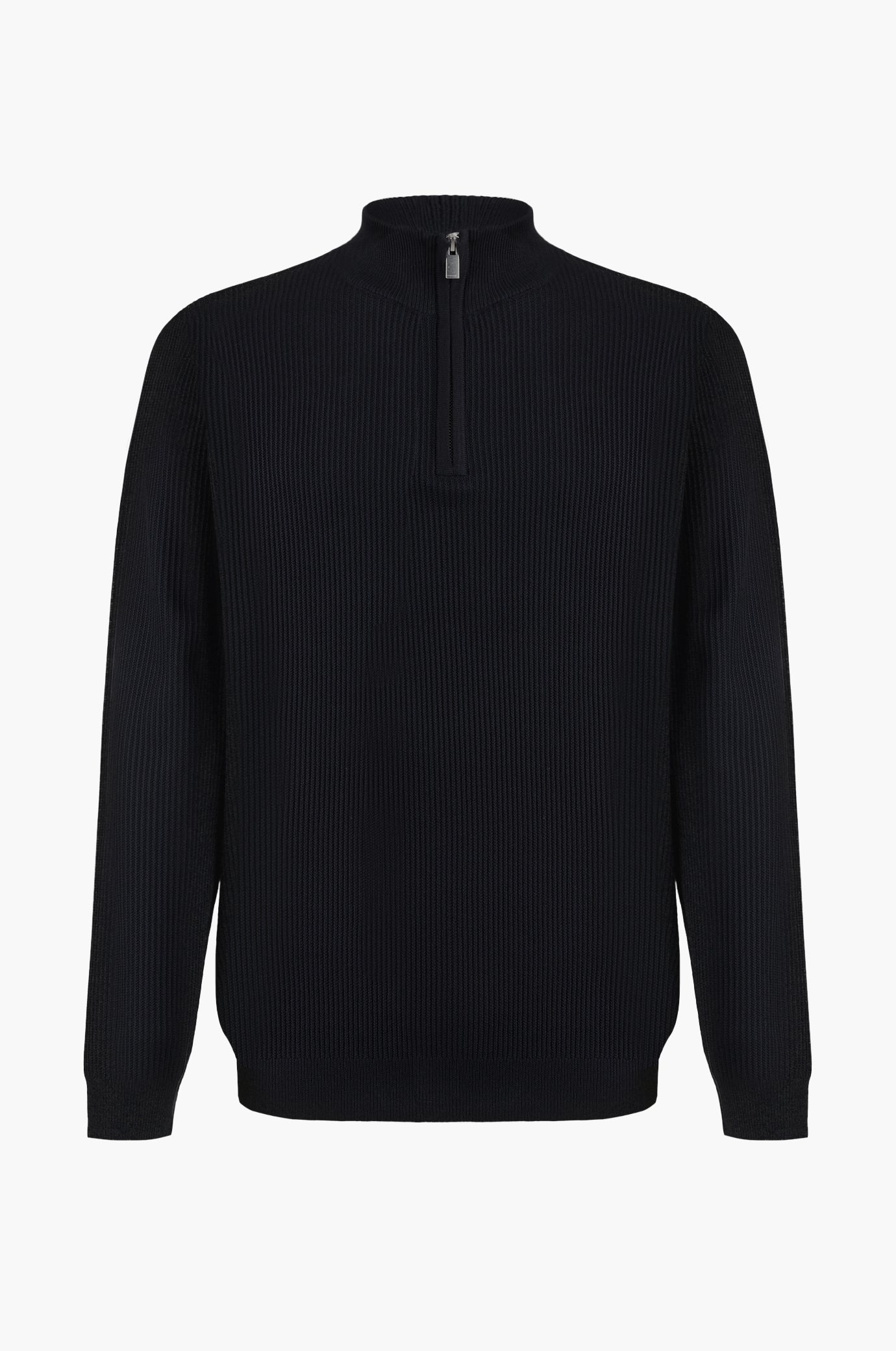 Pullover a coste mezza zip