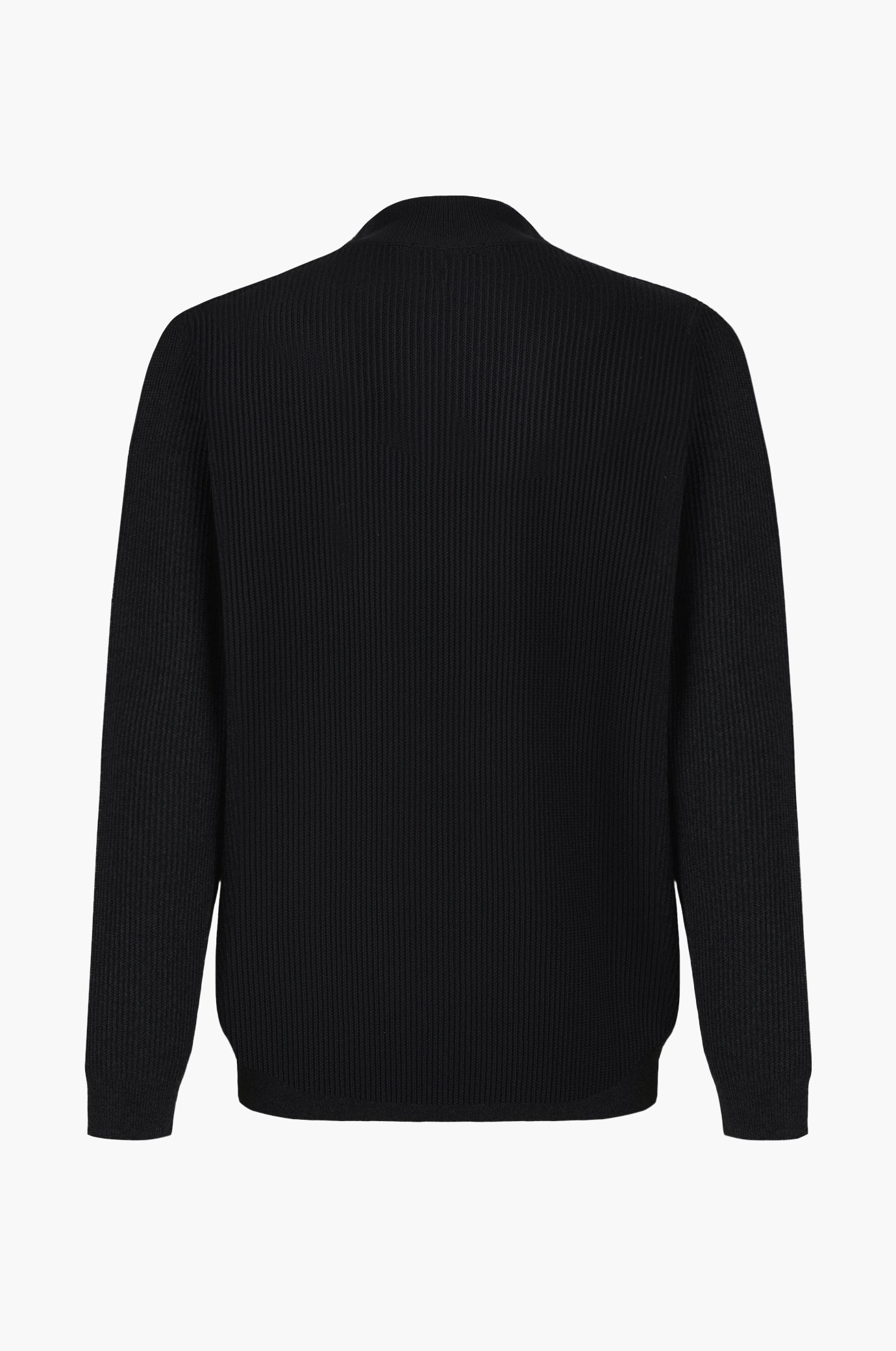 Pullover a coste mezza zip