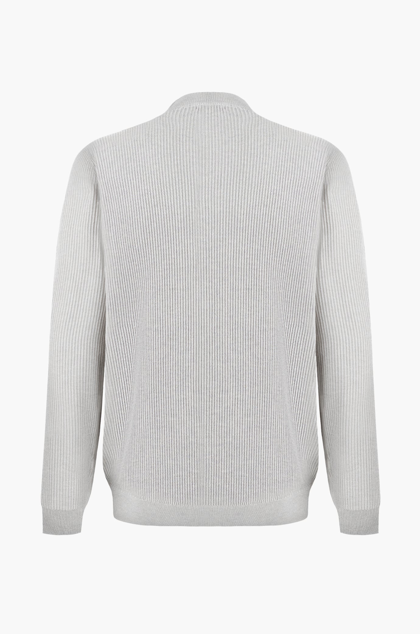 Pullover a coste mezza zip