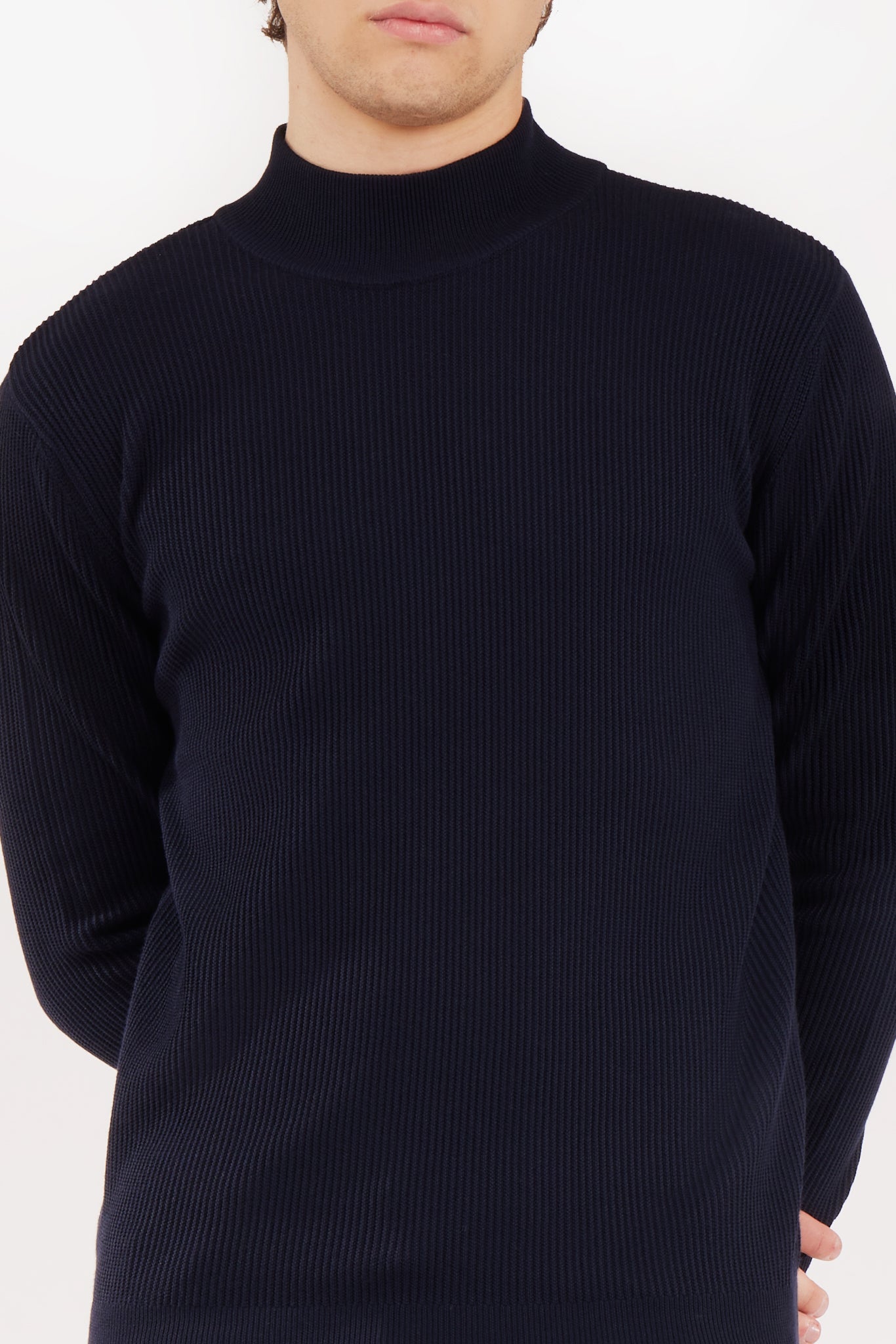 Pullover lupetto con trama