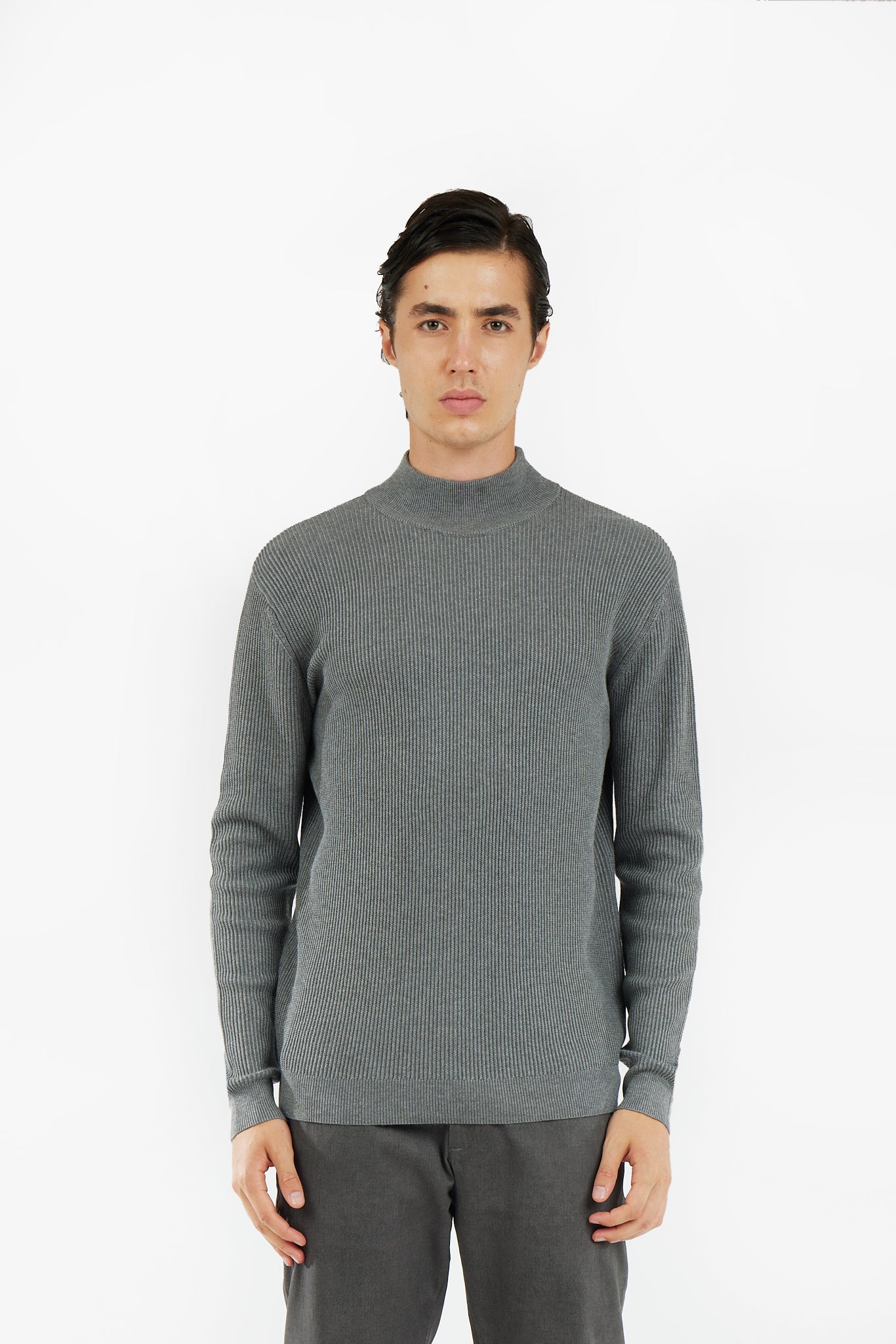 Pullover lupetto con trama