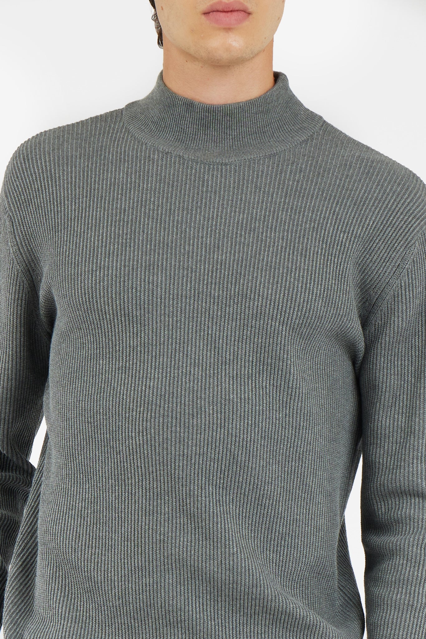 Pullover lupetto con trama