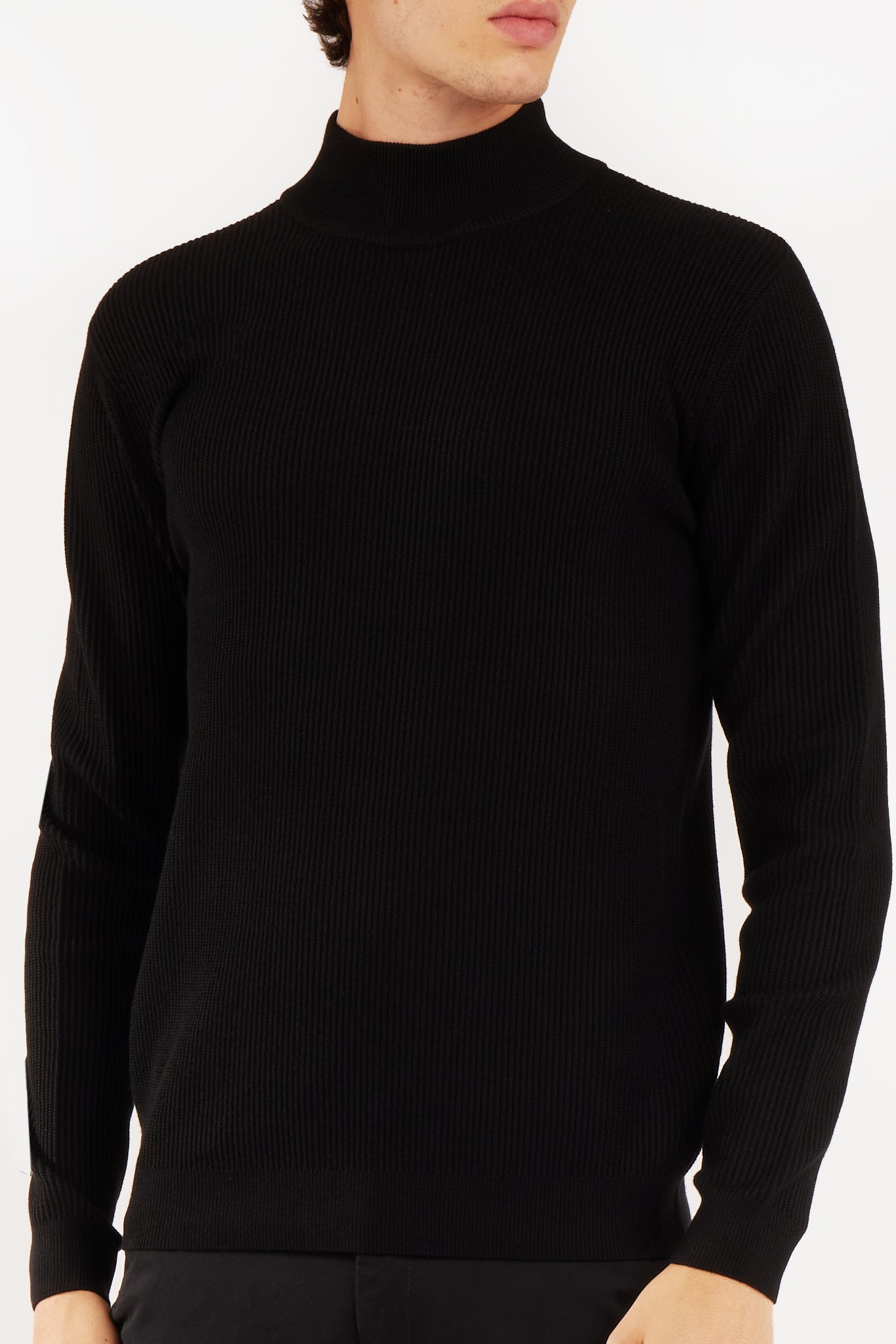 Pullover lupetto con trama