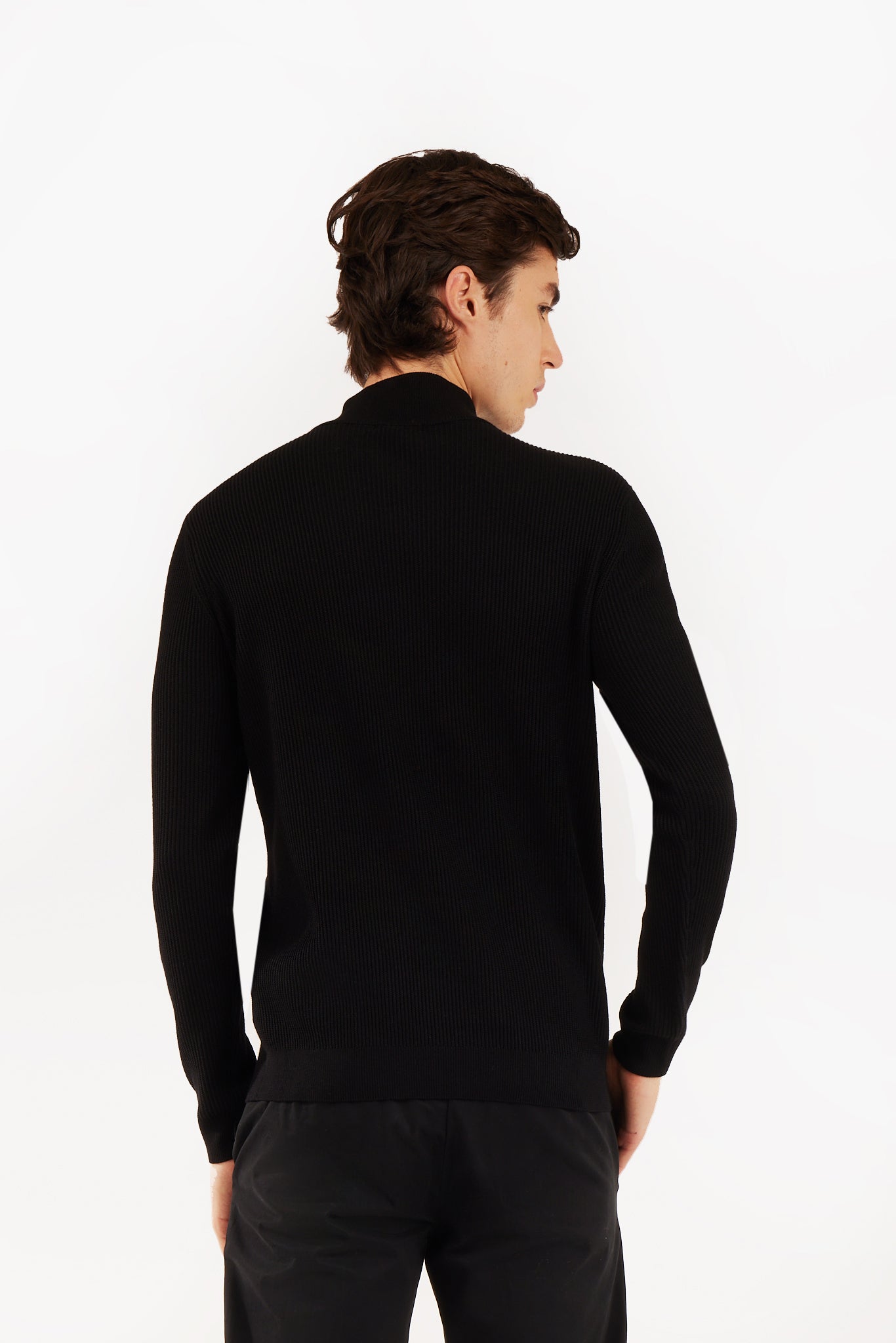 Pullover lupetto con trama