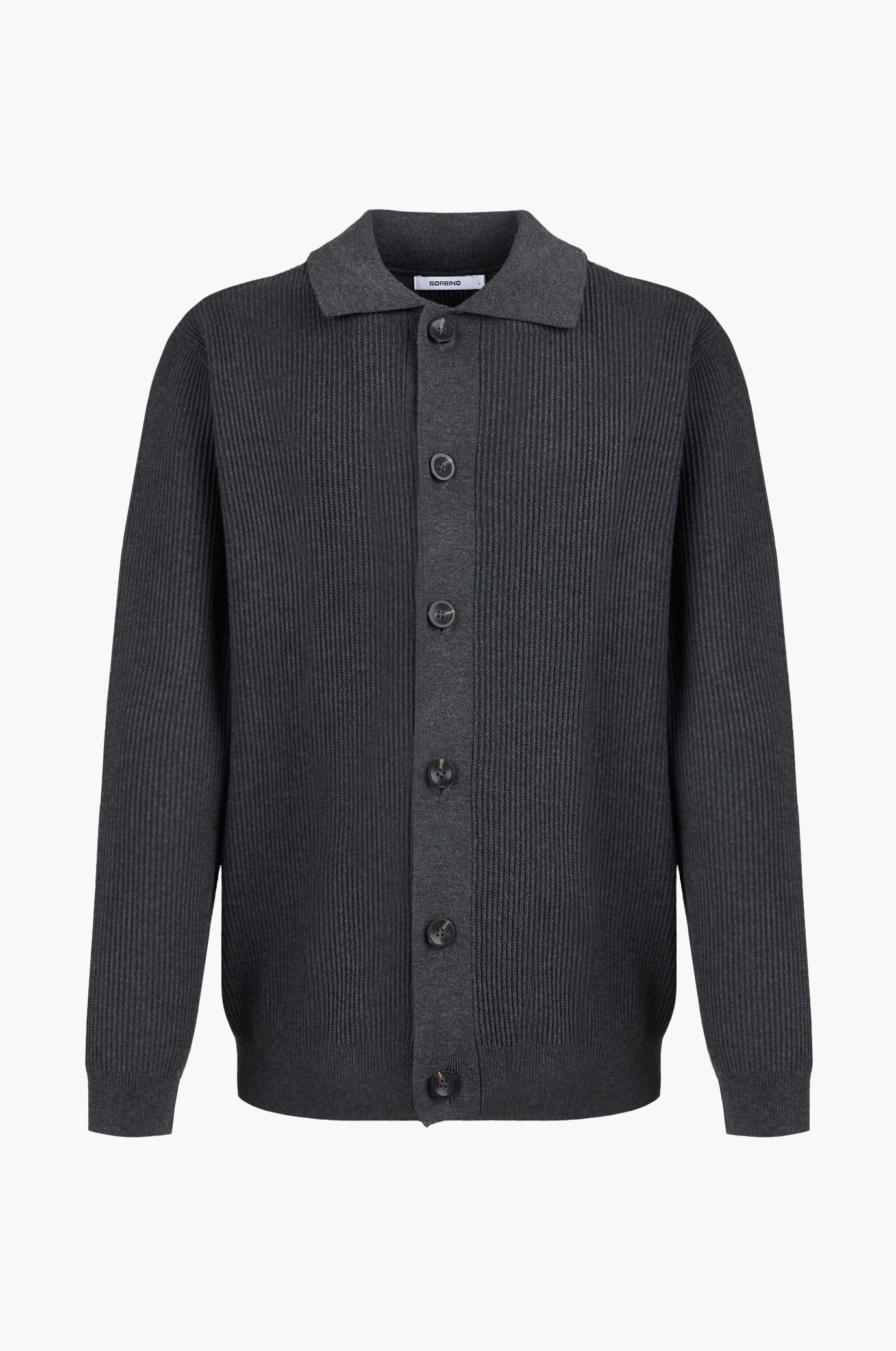 Cardigan con trama collo camicia