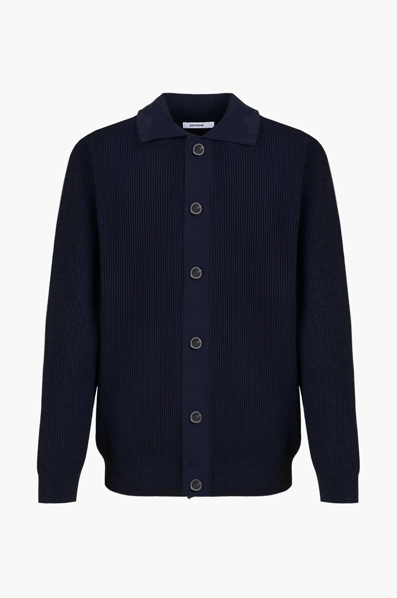 Cardigan con trama collo camicia