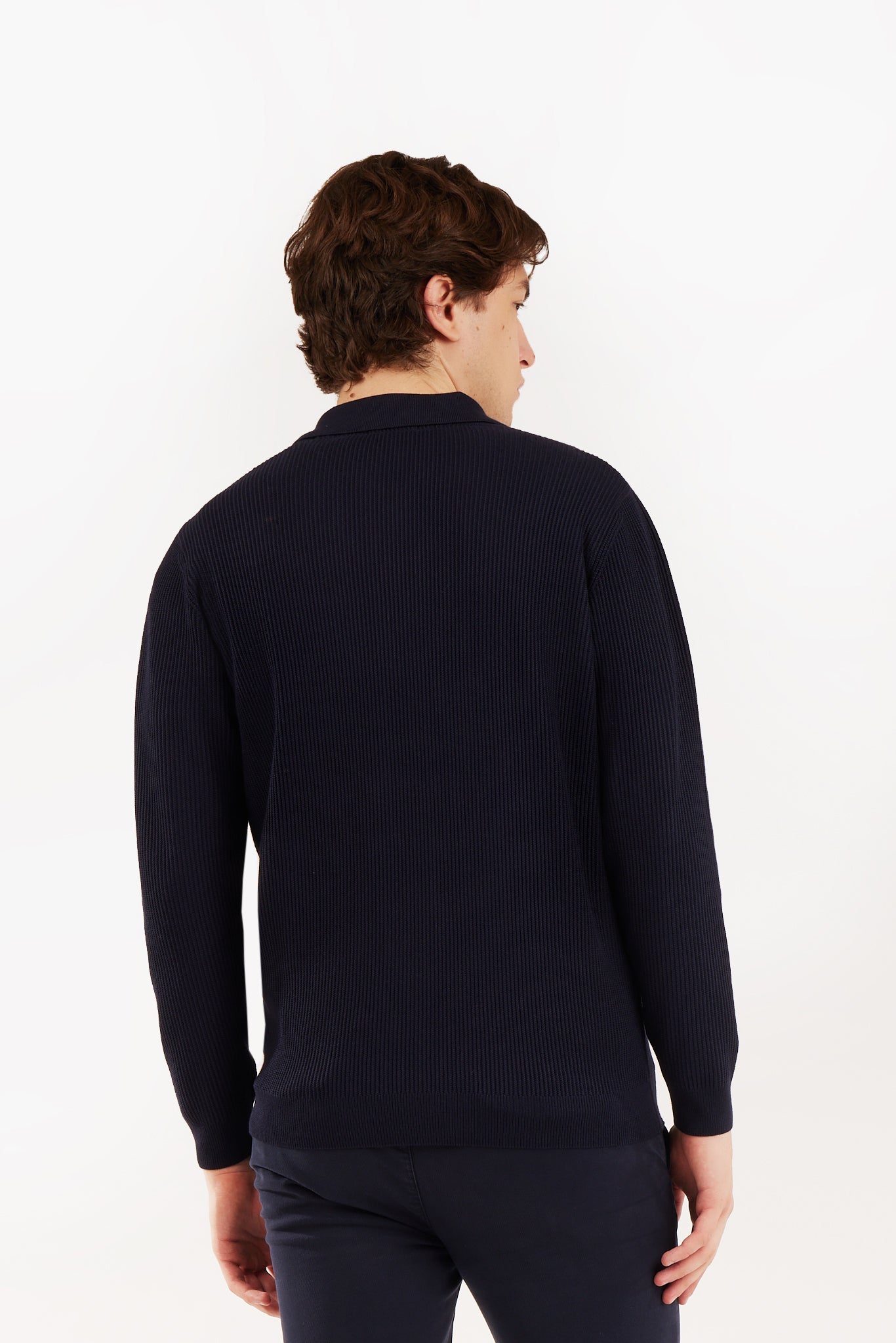 Cardigan con trama collo camicia