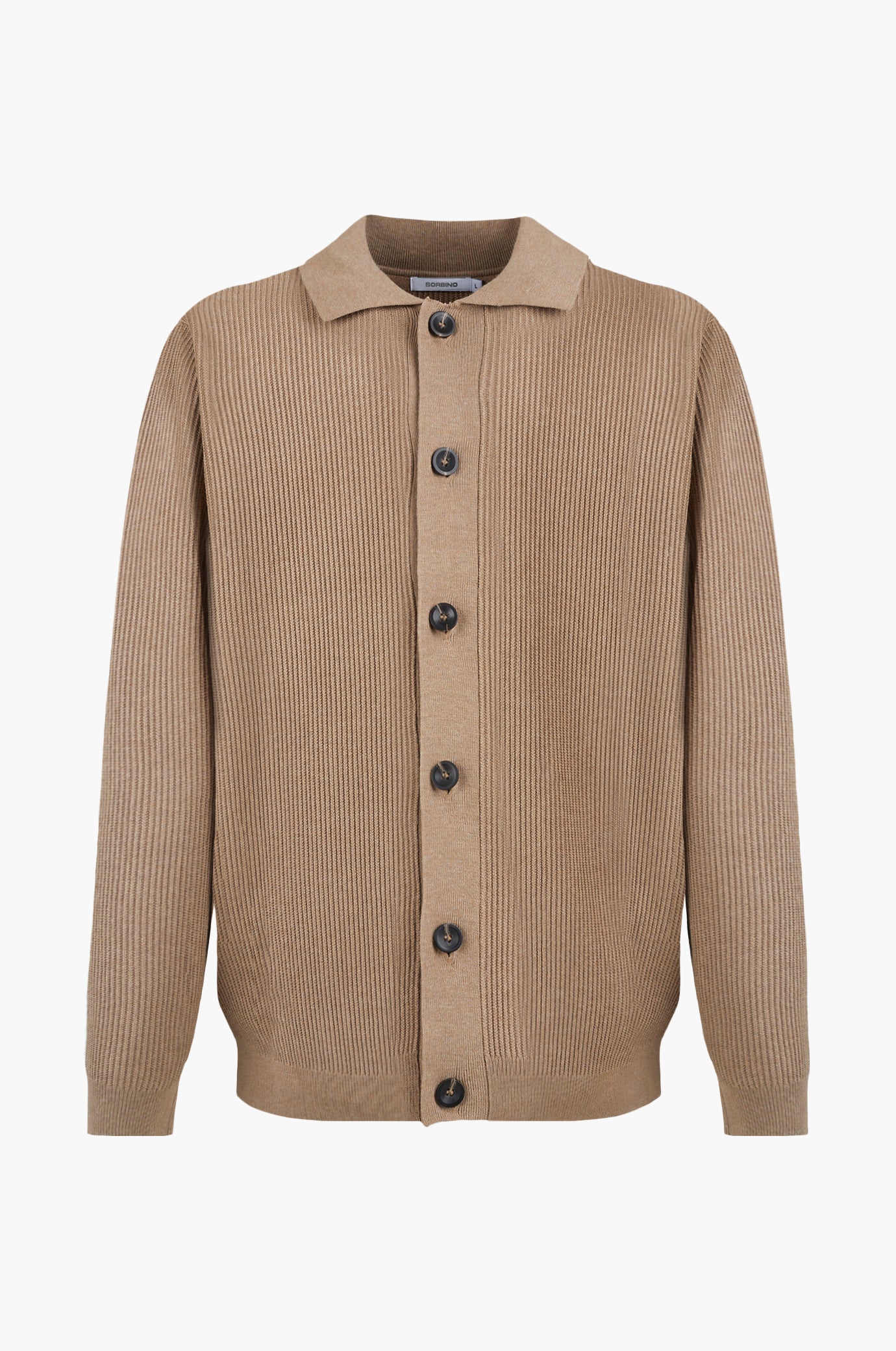 Cardigan con trama collo camicia