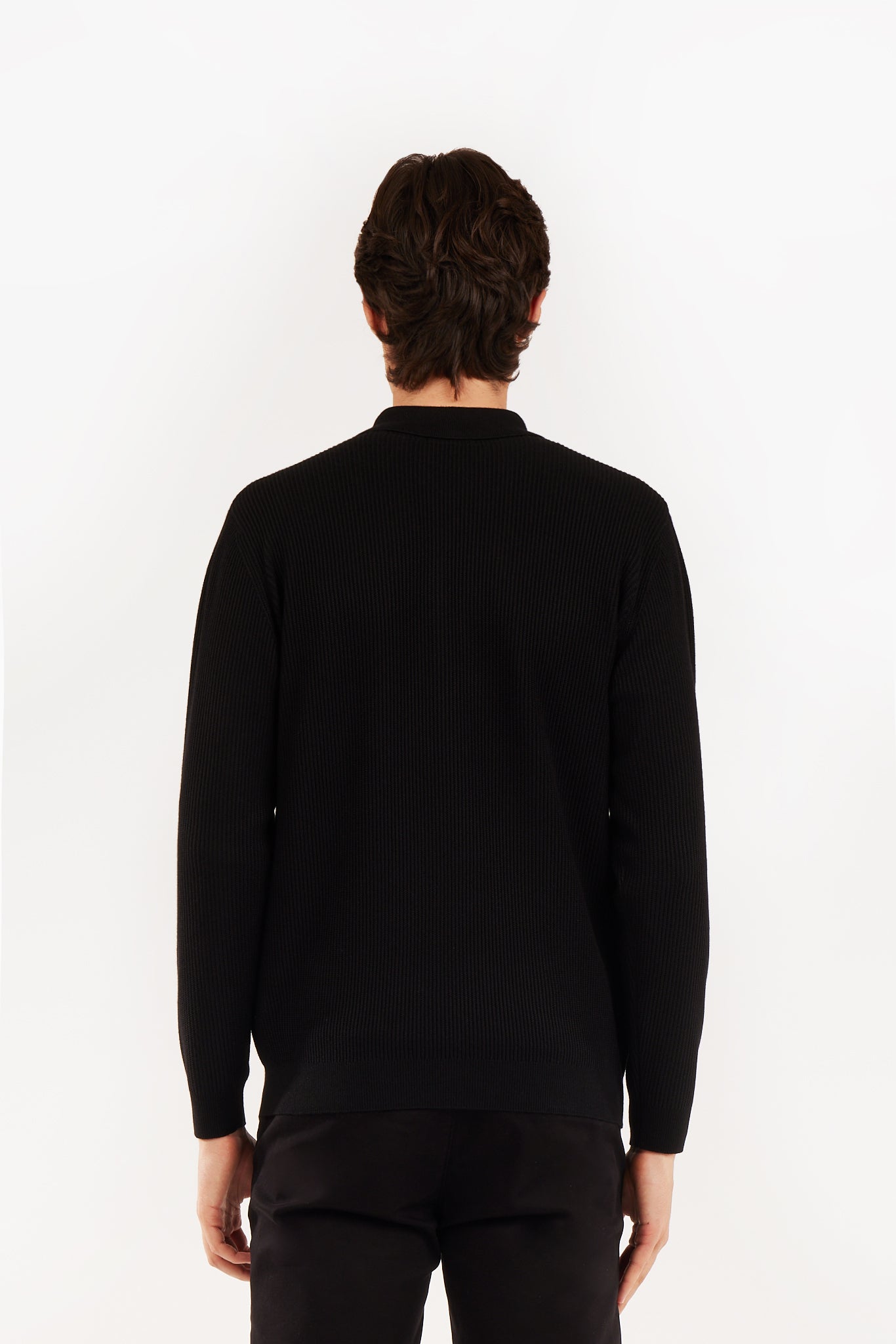 Cardigan con trama collo camicia