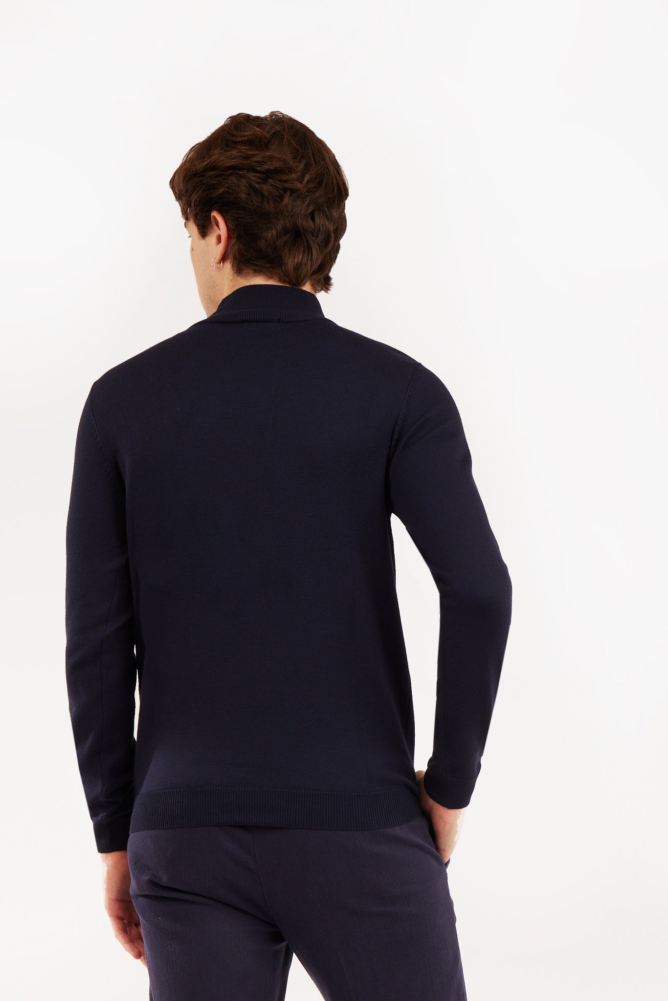 Pullover lupetto con trama