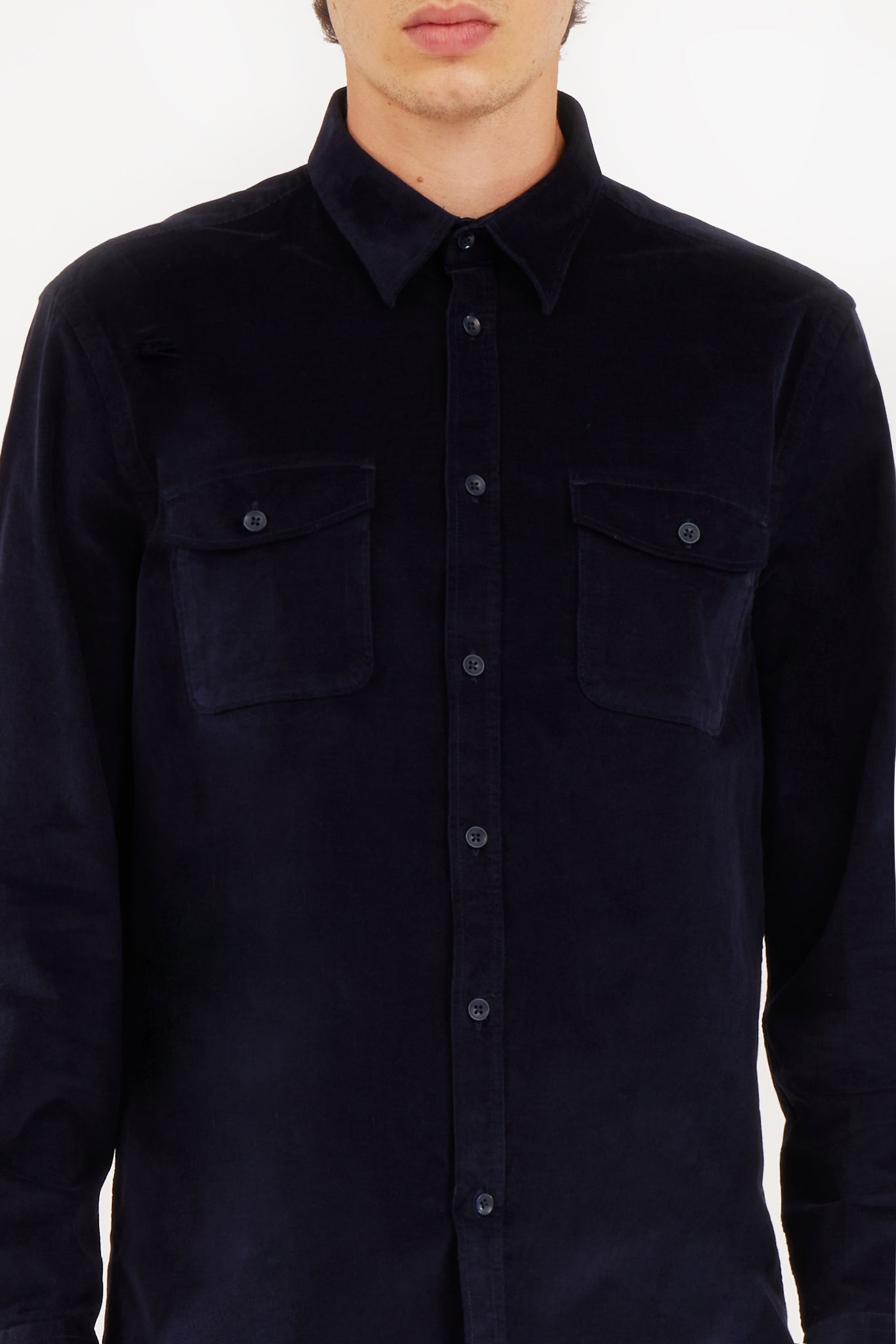 Camicia regular fit in velluto