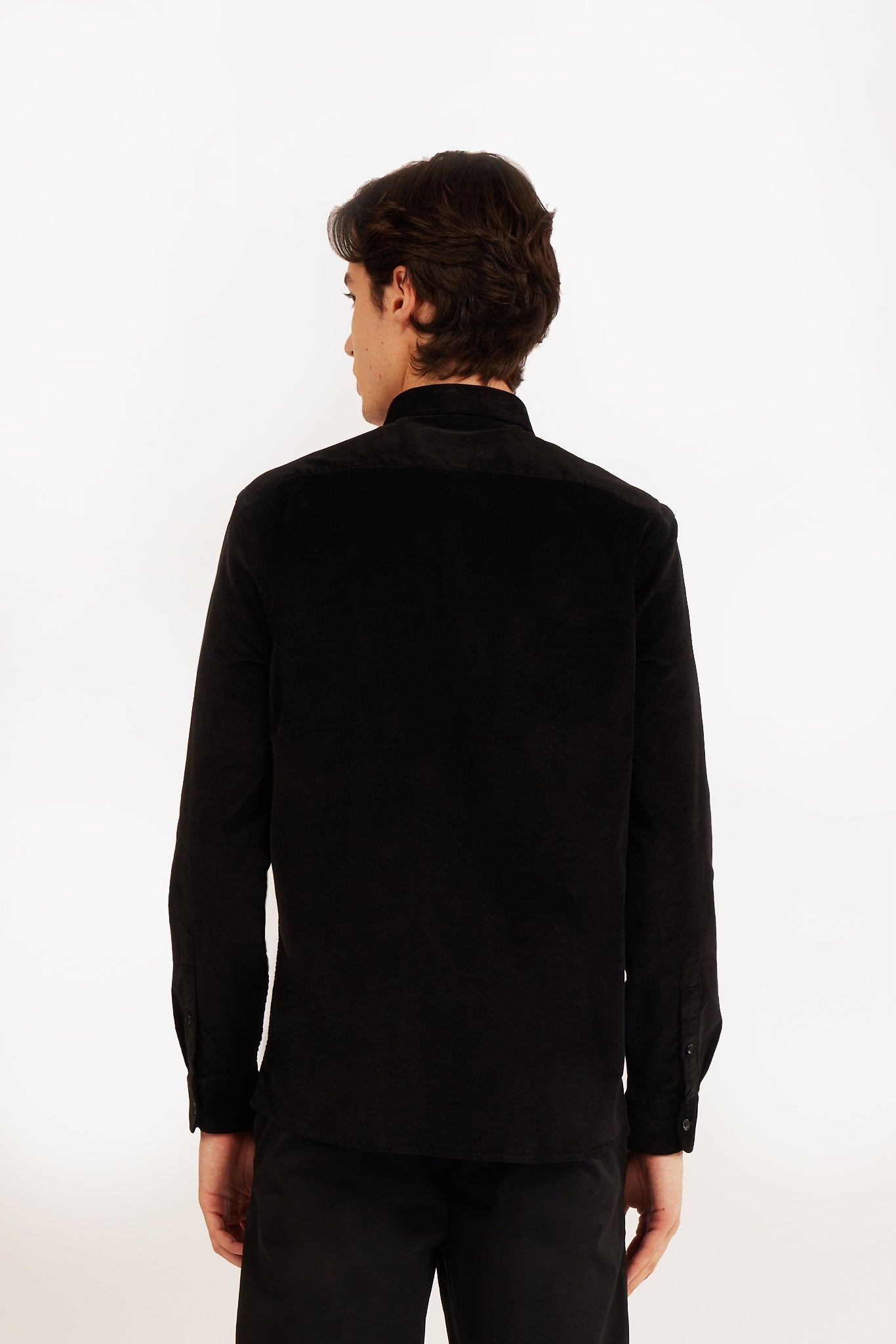 Camicia regular fit in velluto