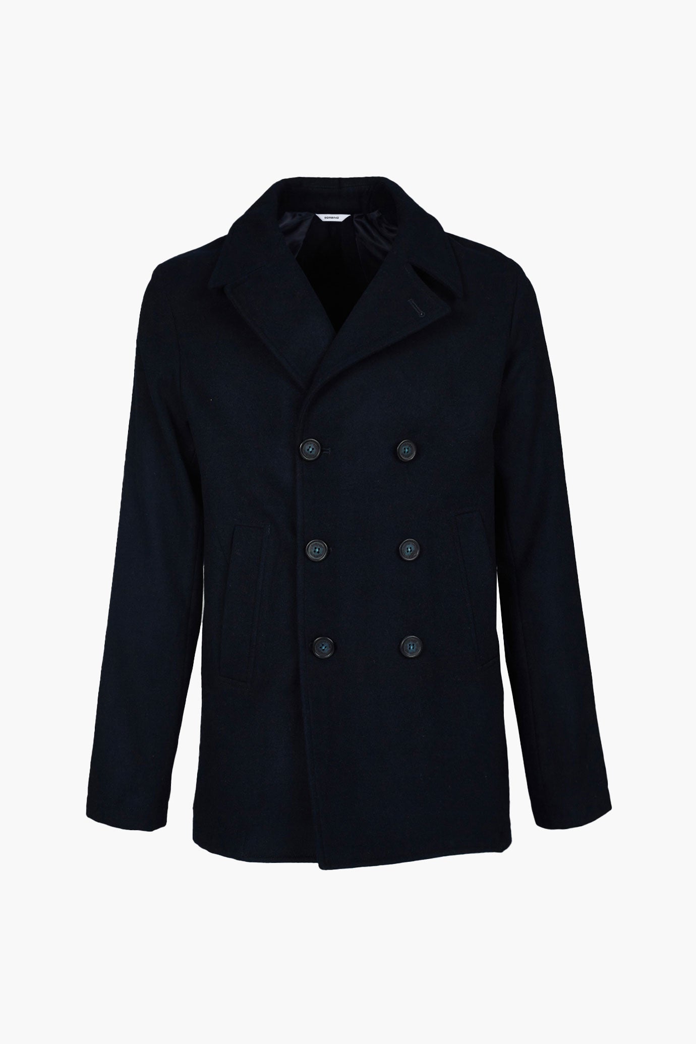 Cappotto peacot misto lana|Colore:Blu/navy