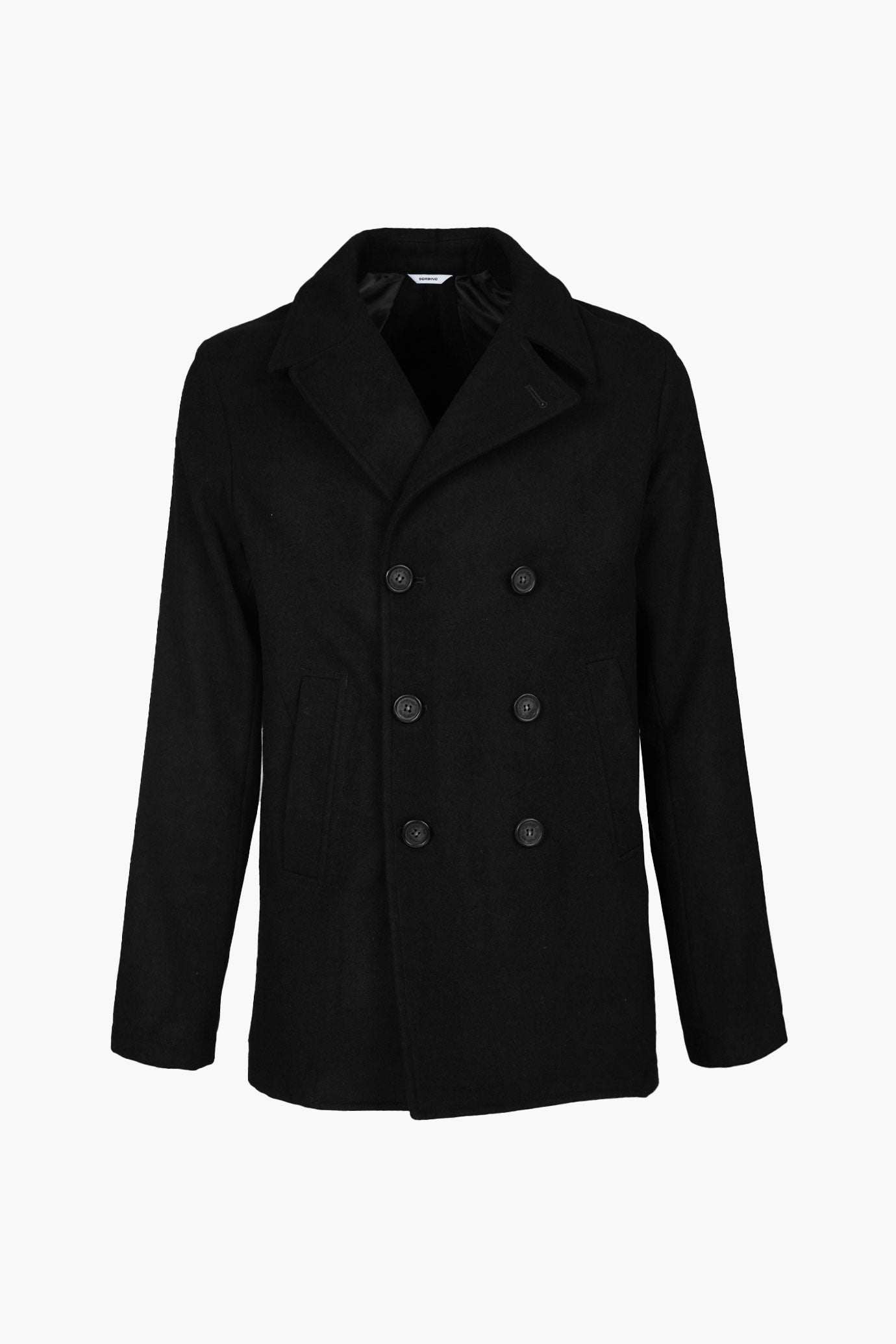 Cappotto peacot misto lana|Colore:Nero