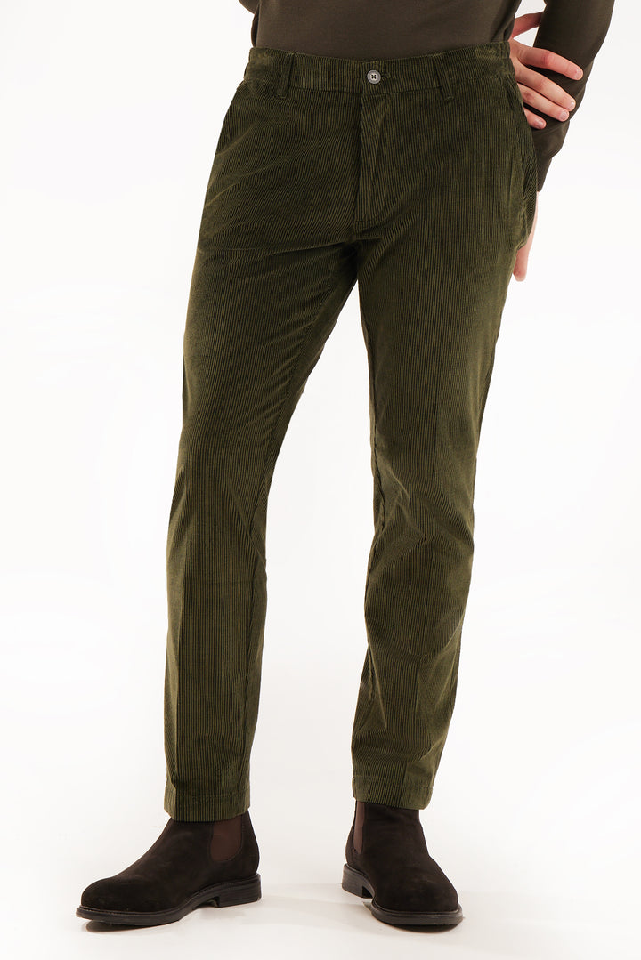 Pantaloni jogger fit in velluto a coste|Colore:Edera