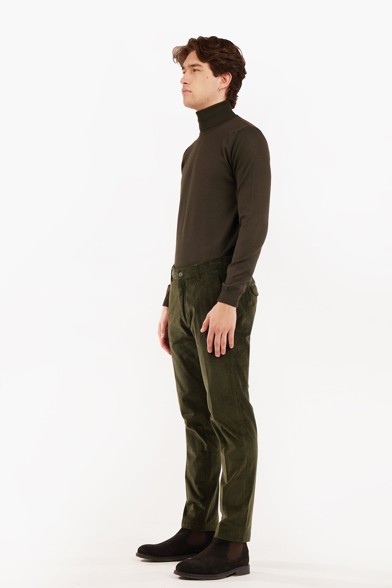 Pantaloni jogger fit in velluto a coste|Colore:Edera