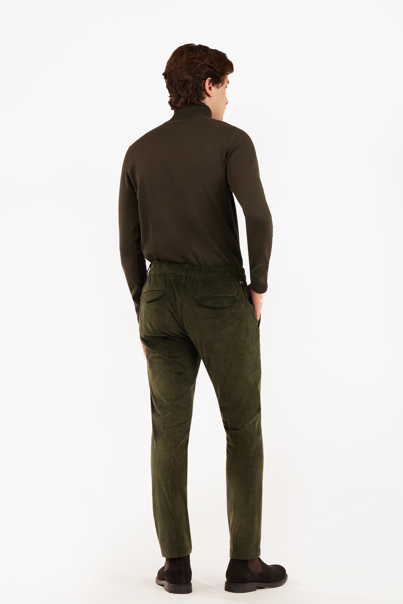 Pantaloni jogger fit in velluto a coste|Colore:Edera
