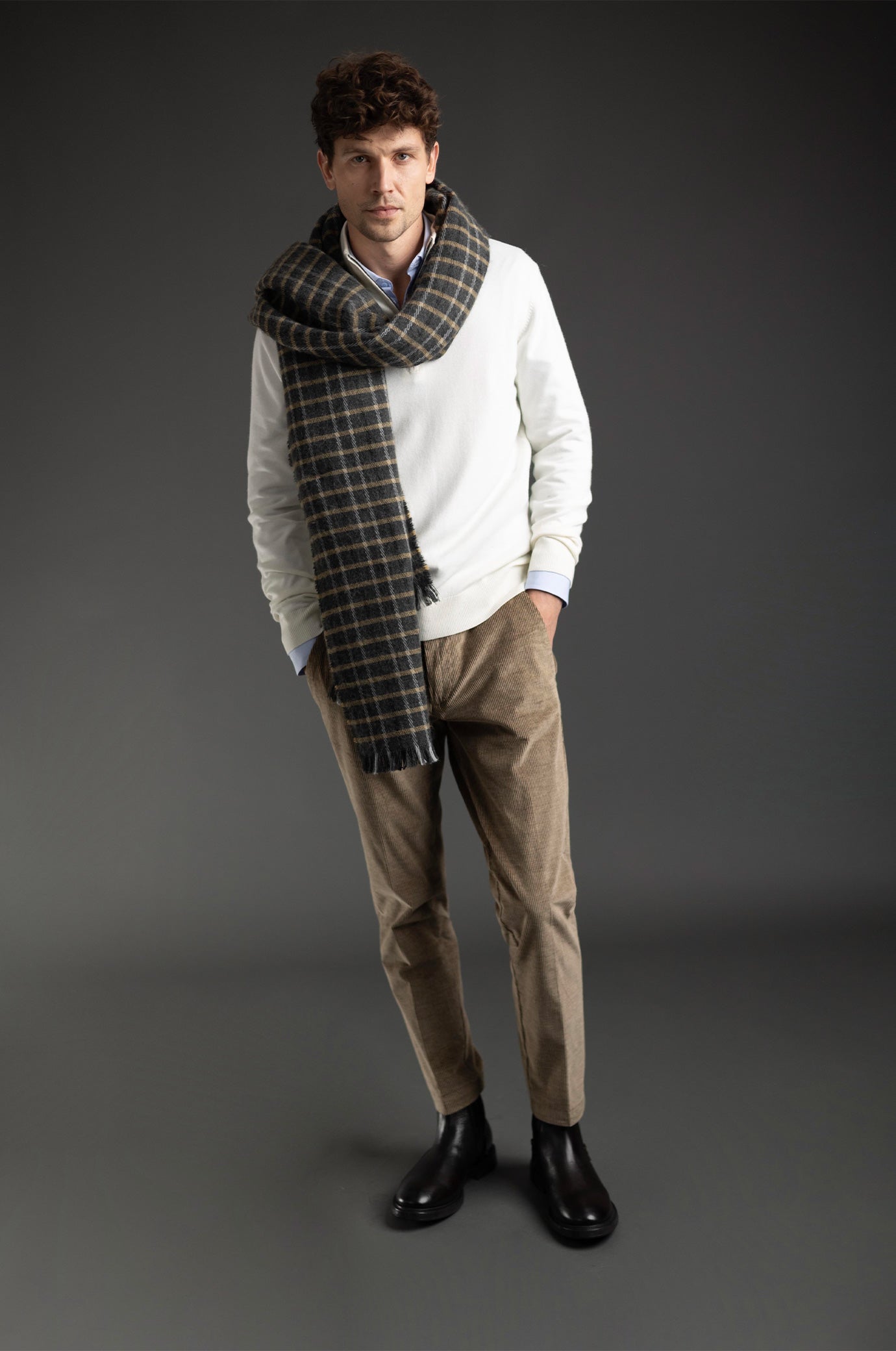 Pantaloni jogger fit in velluto a coste|Colore:Tabacco