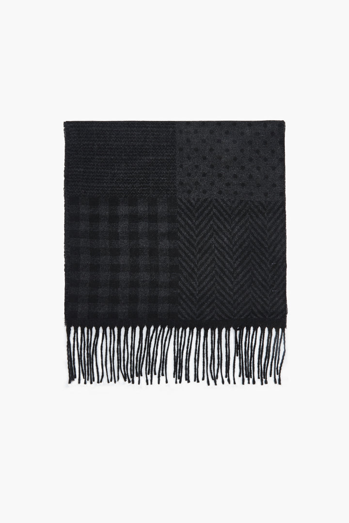 Sciarpa con motivo|Colore:Nero